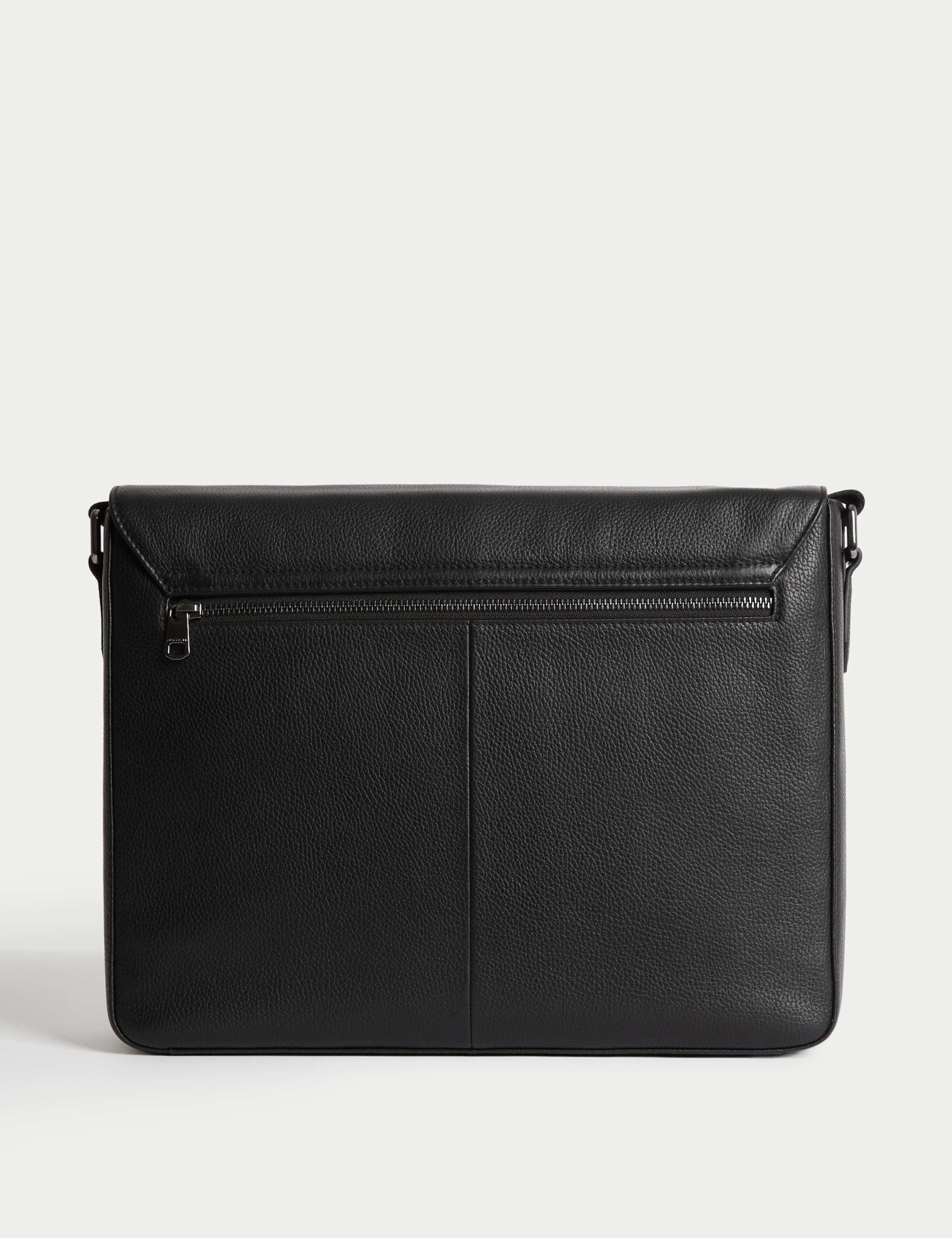 Leather Pebble Grain Messenger Bag 3 of 4