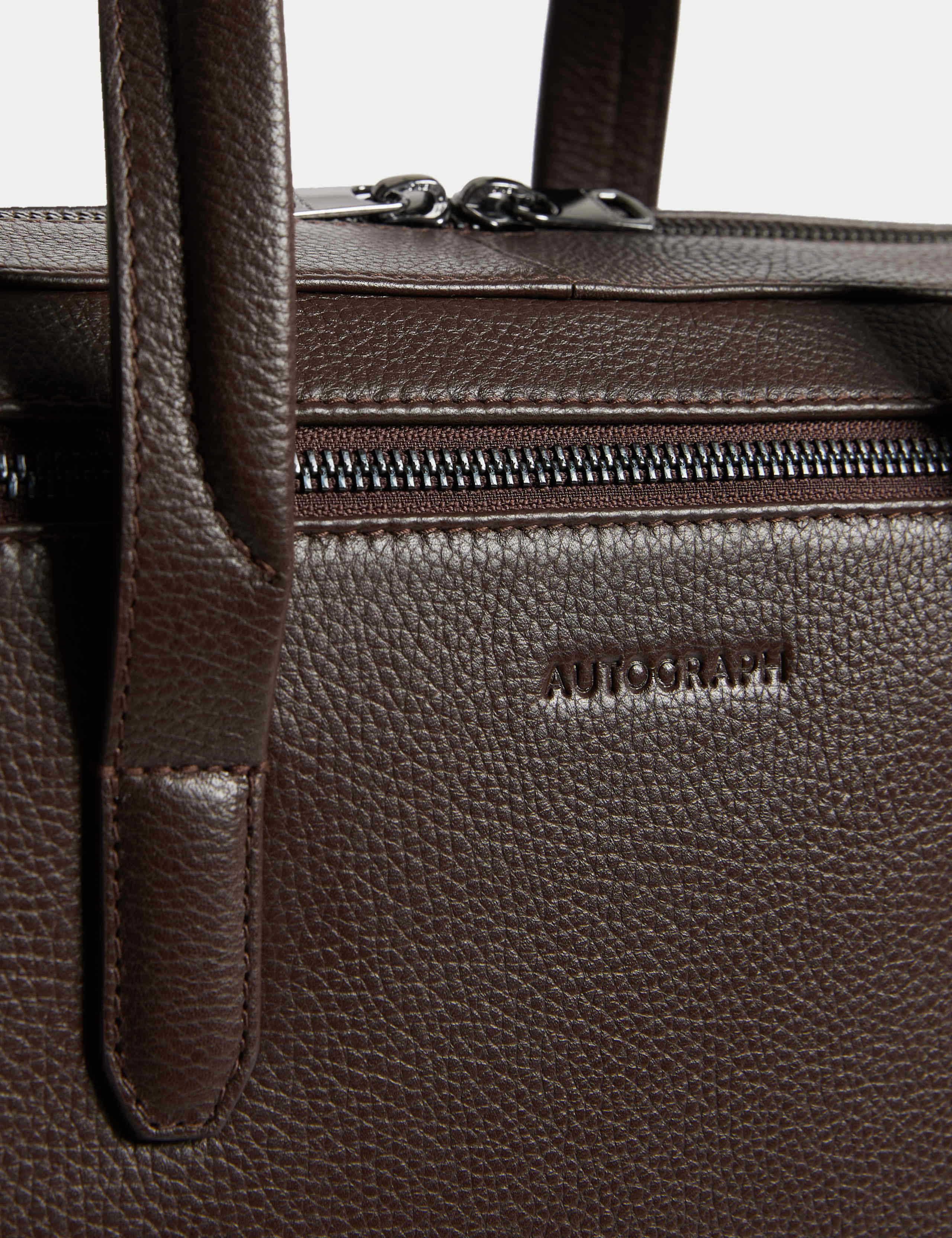 Leather Pebble Grain Laptop Bag 2 of 4