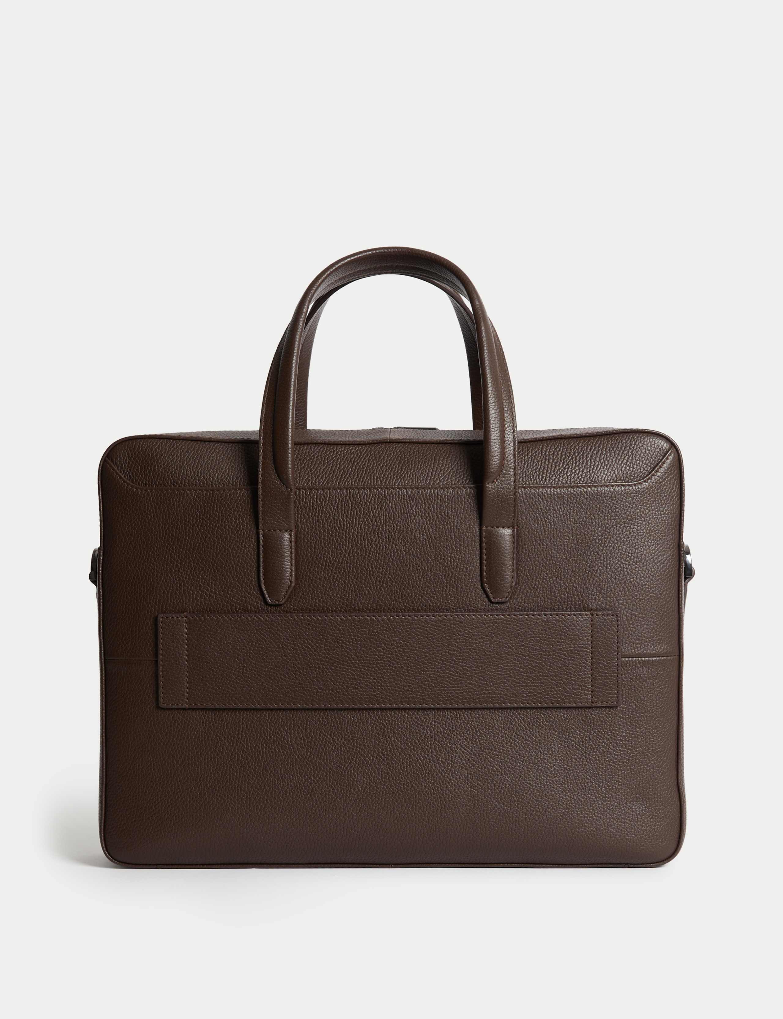 Leather Pebble Grain Laptop Bag 3 of 4
