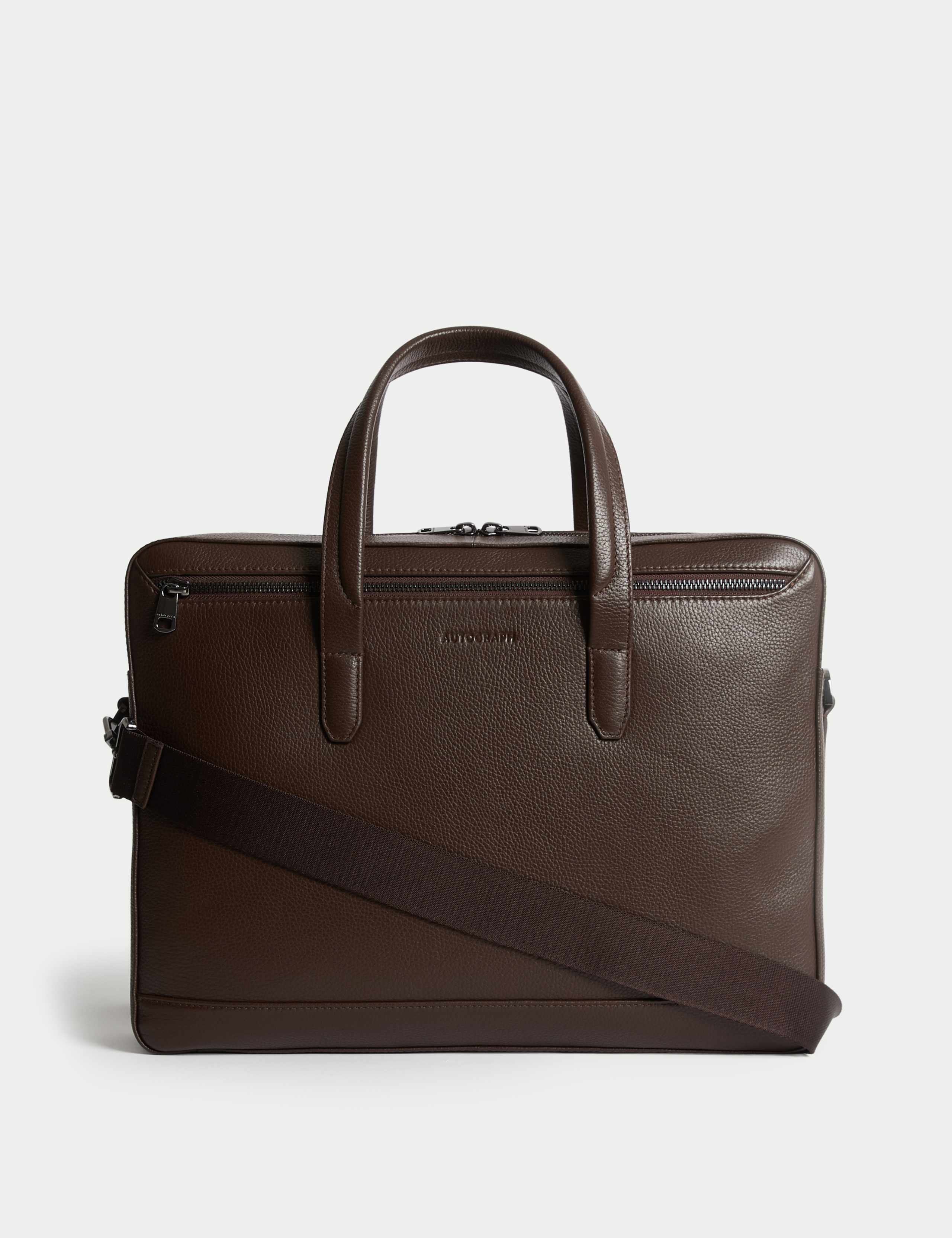 Leather Pebble Grain Laptop Bag 1 of 4