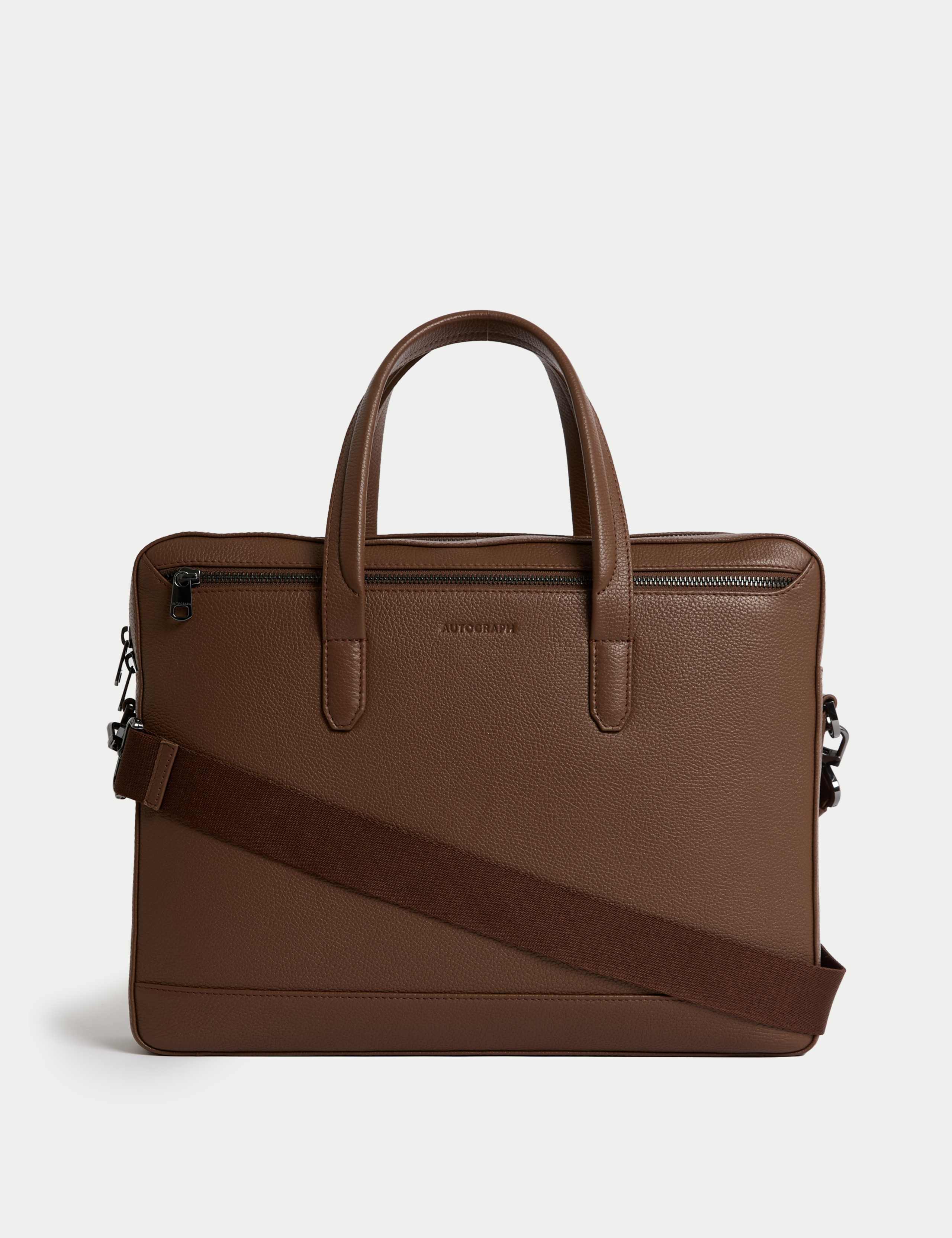 Leather Pebble Grain Laptop Bag 1 of 4