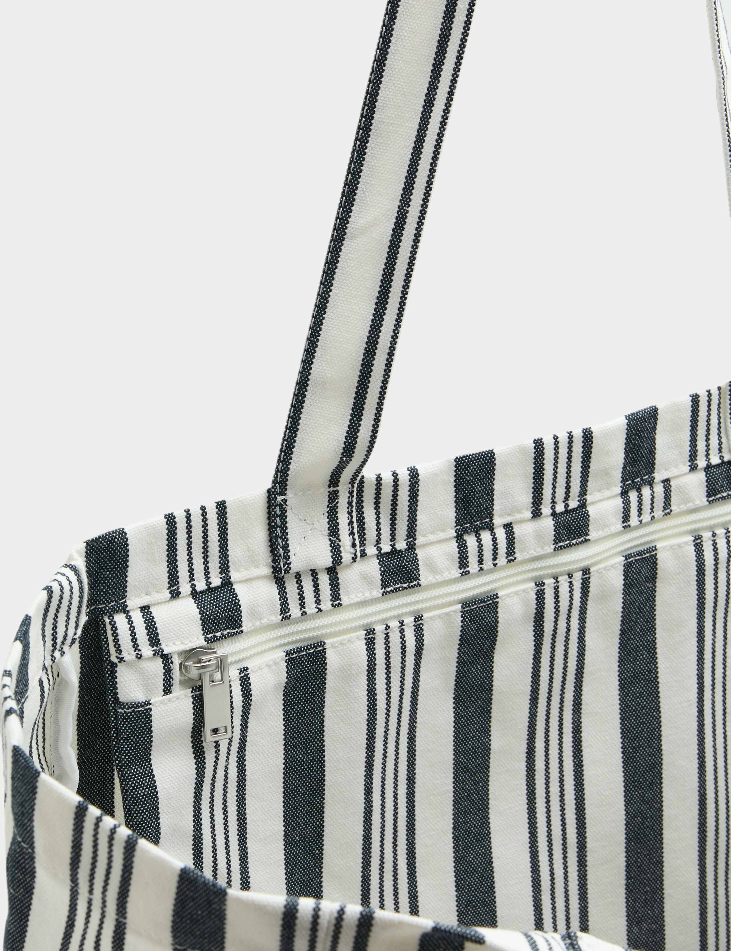 Canvas Striped Shopper 3 of 3