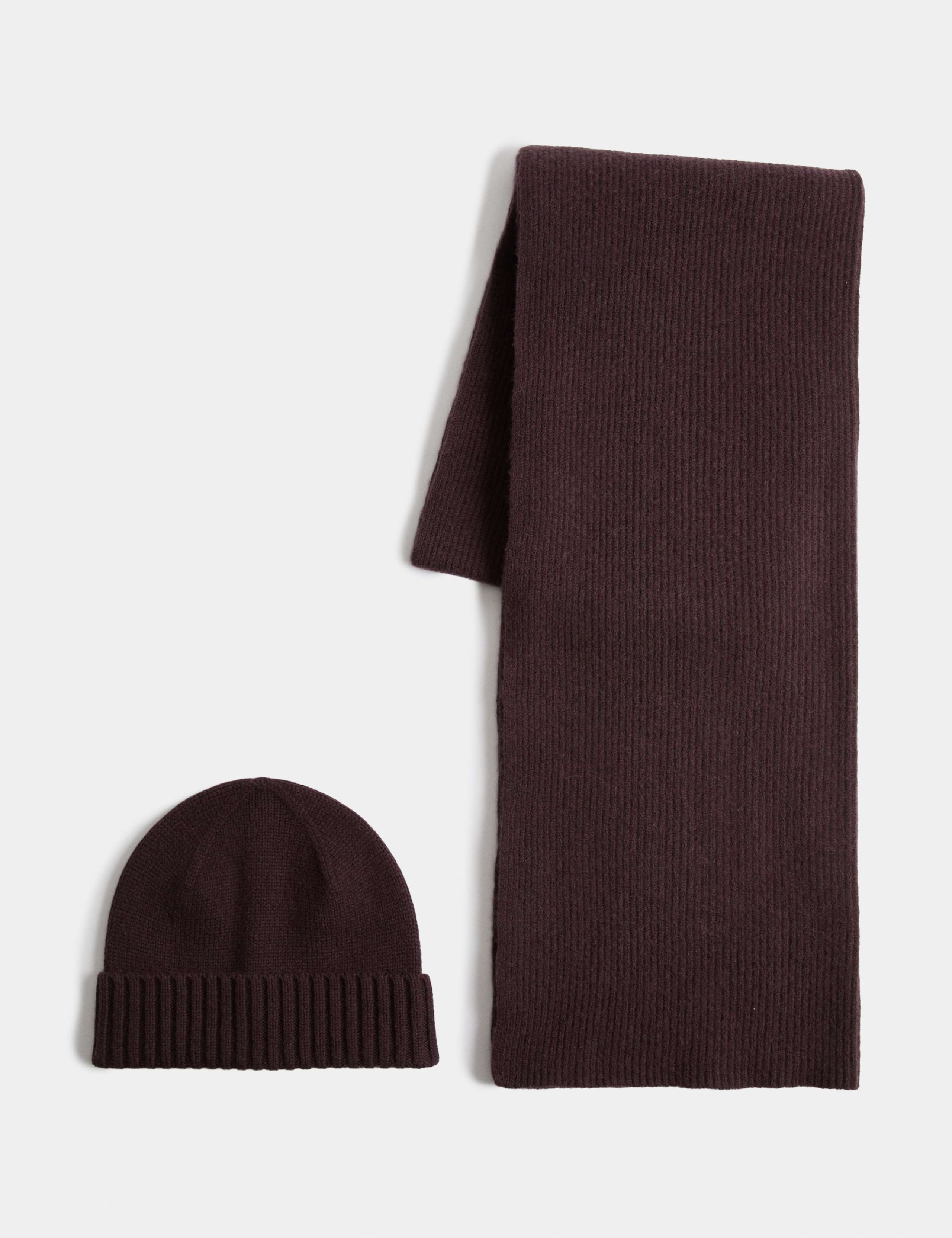 Merino Wool Hat and Scarf Set 1 of 2
