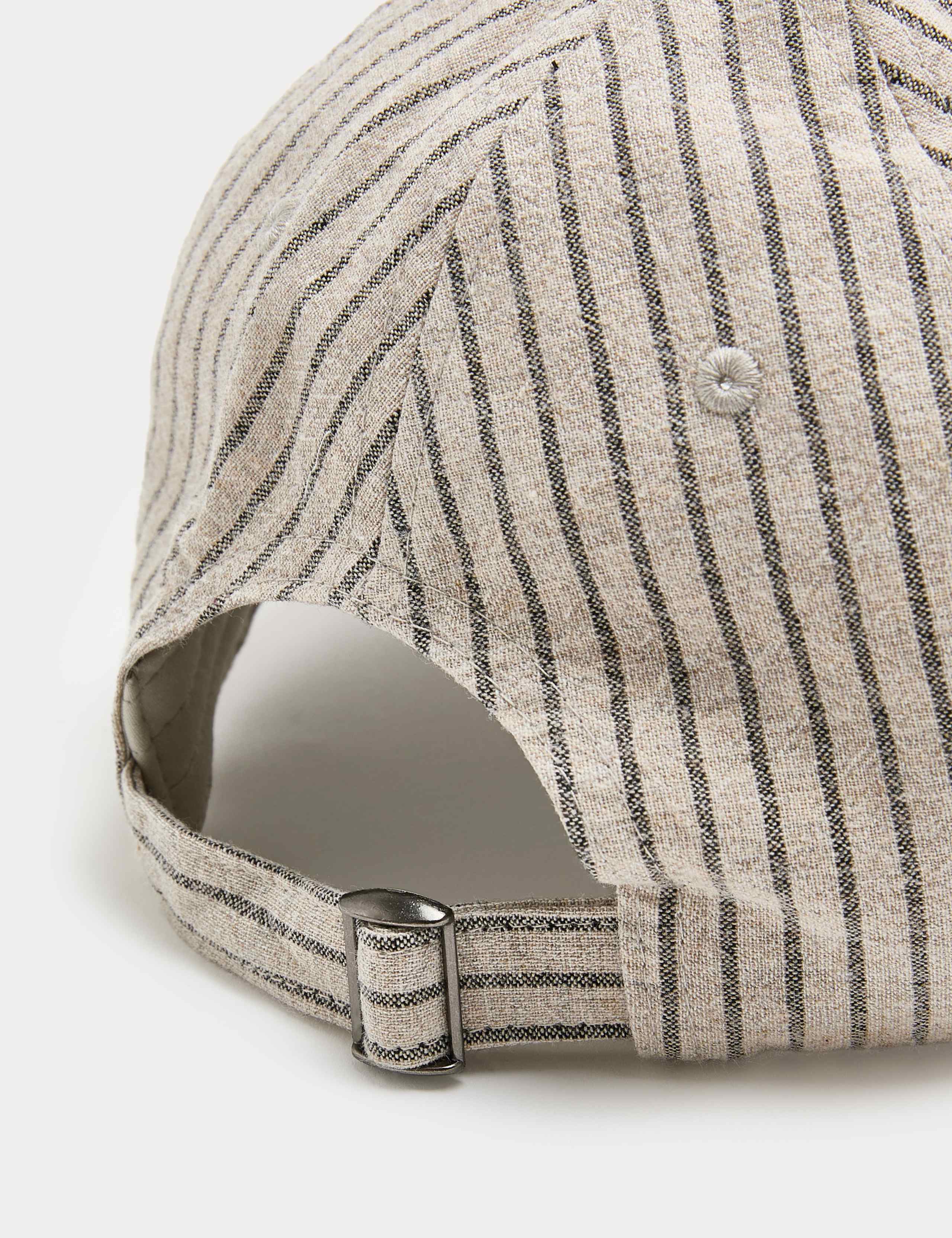 Pure Cotton Striped Textured Baseball Cap 3 of 3