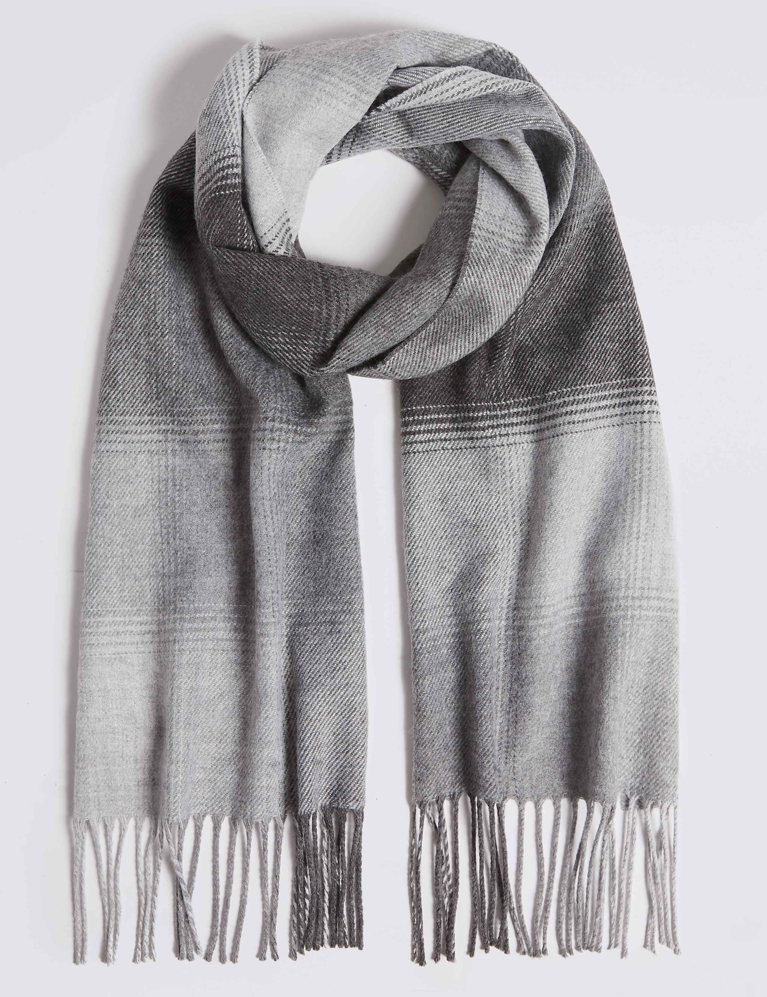 Ombre Checked Woven Scarf 1 of 3