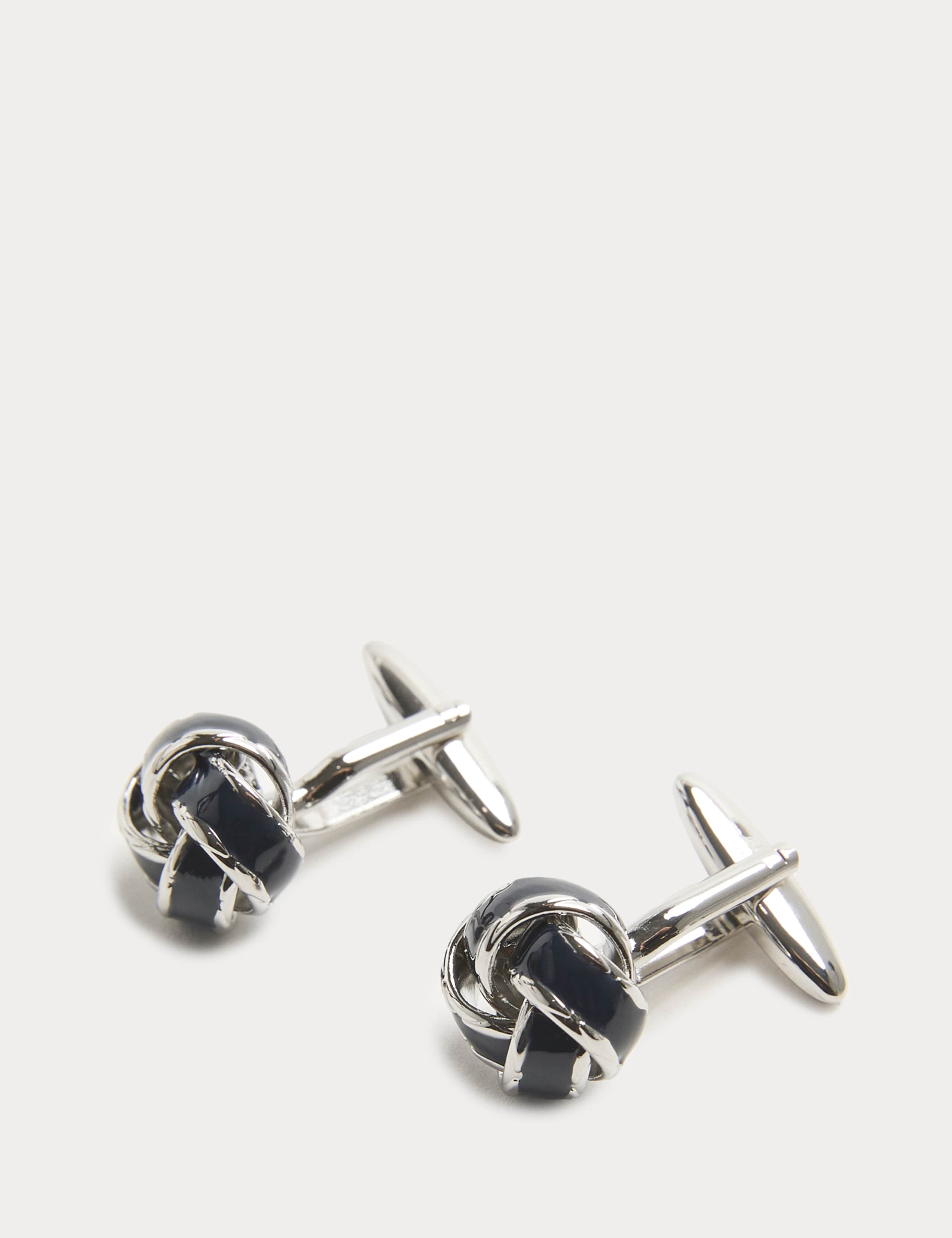 Silver Blue Knot Cufflinks 2 of 2