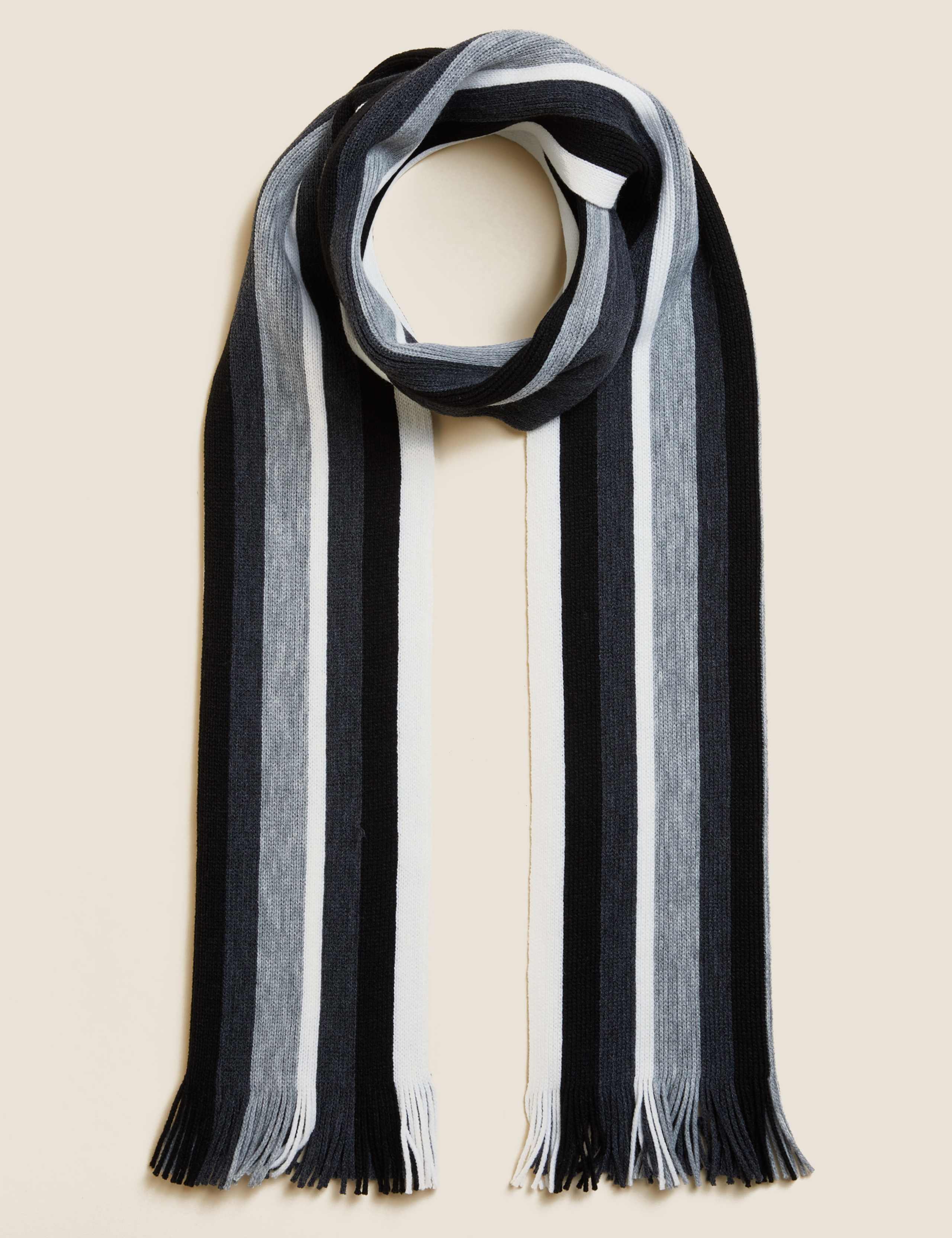 Striped Knitted Scarf 1 of 2
