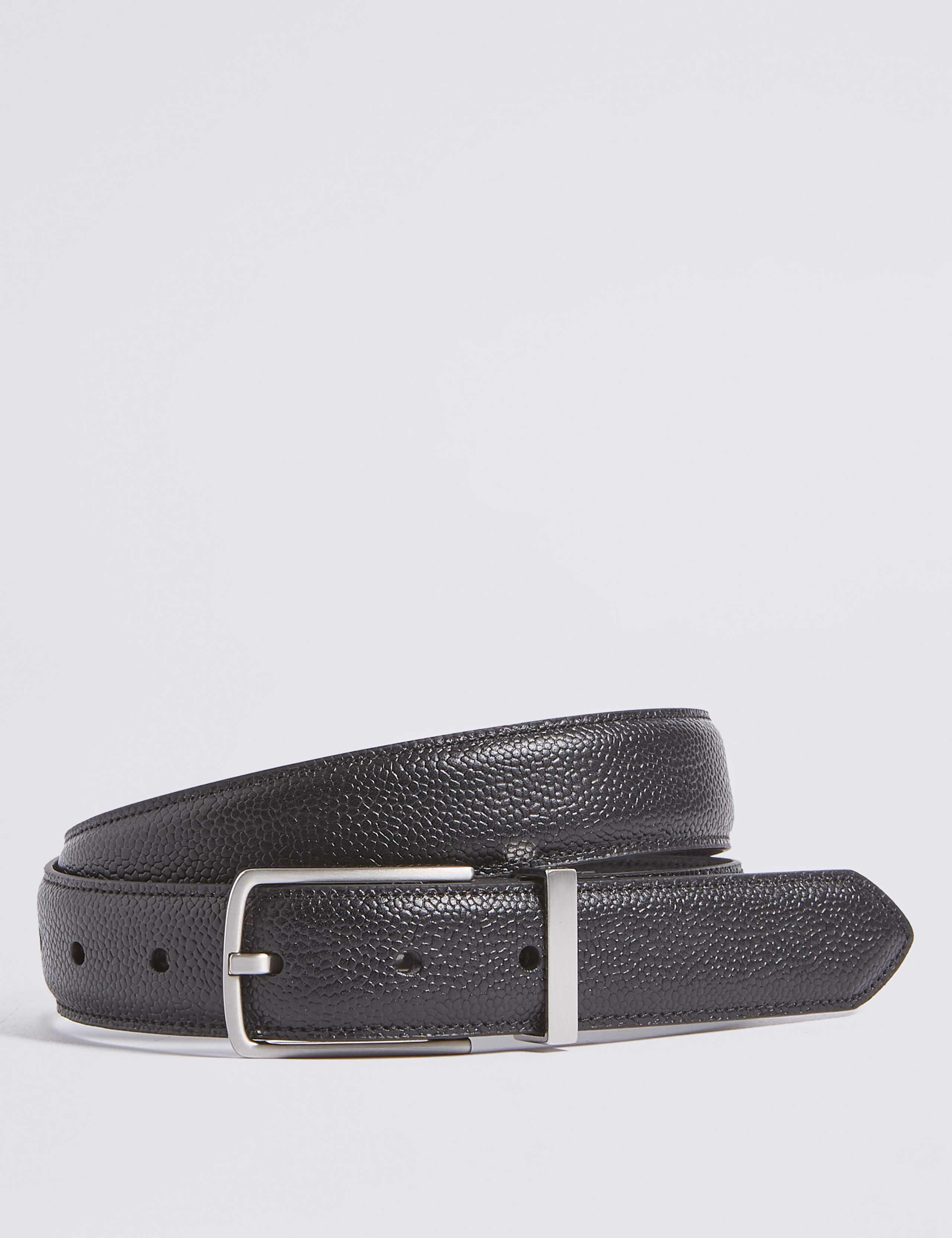 Leather Rectangular Buckle Smart Belt 1 of 3