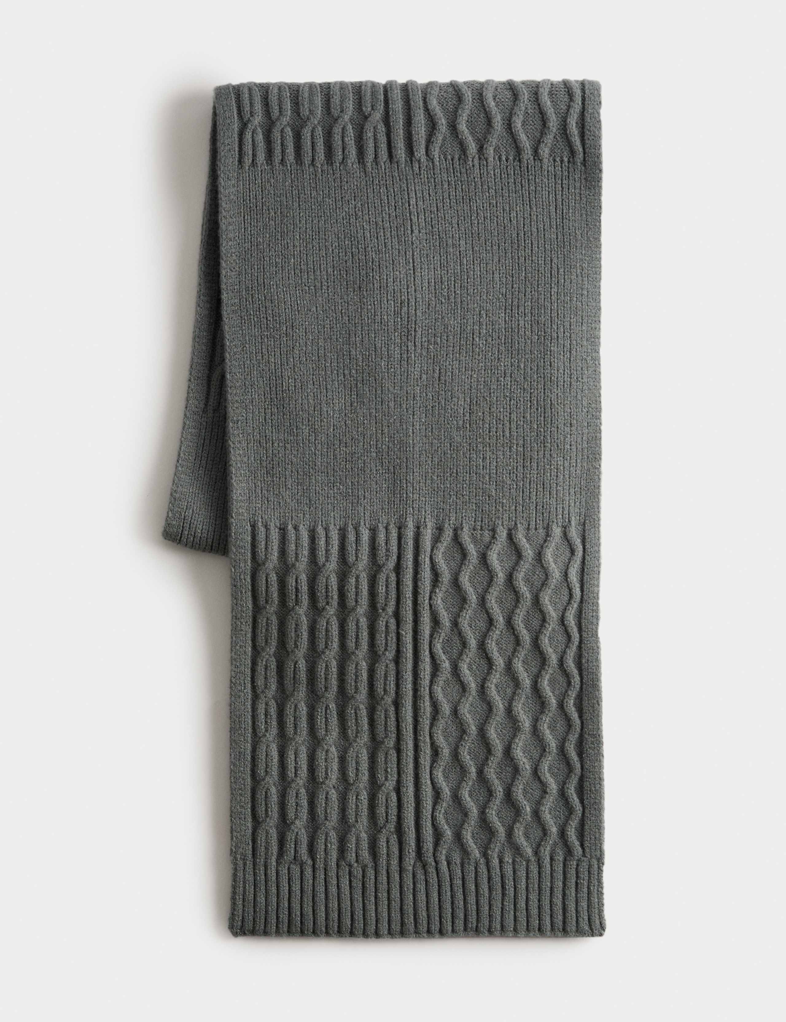 Knitted Cable Scarf 1 of 2