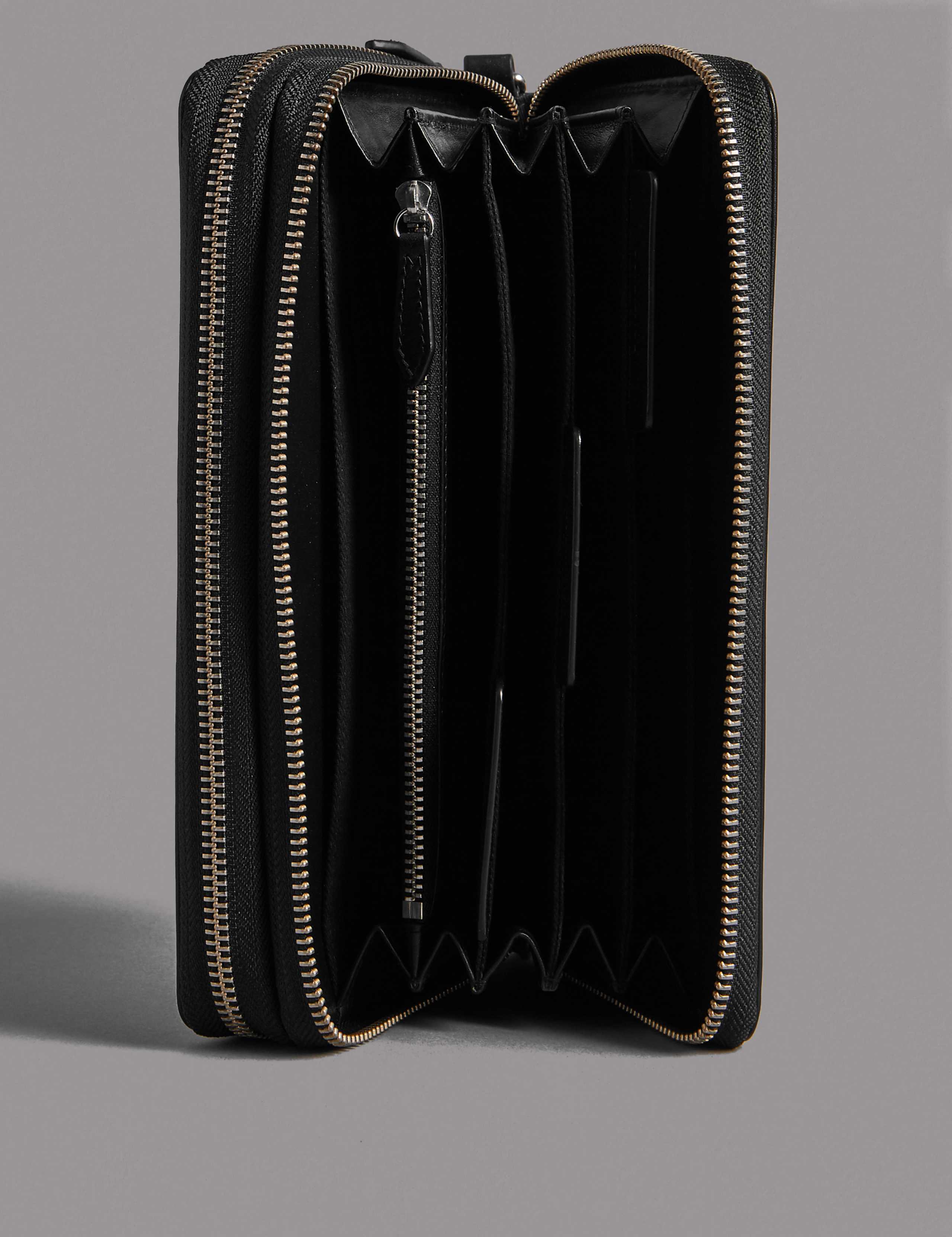 Leather Double Travel Wallet with Cardsafe™ 5 of 5