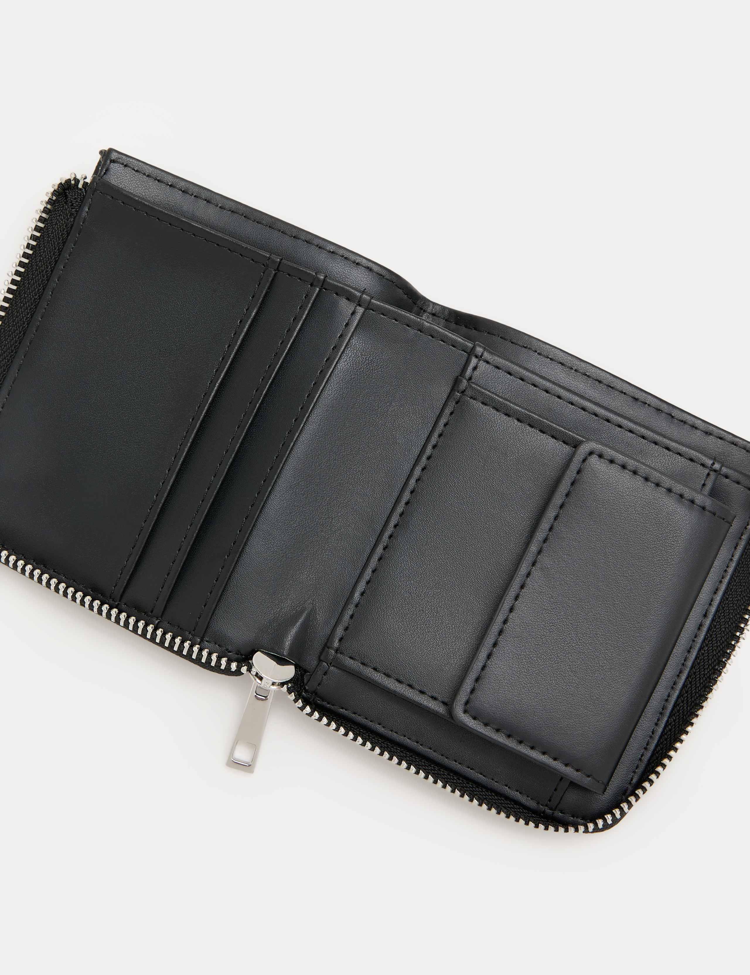 Faux Leather Textured Bi-Fold Zip Wallet 2 of 2