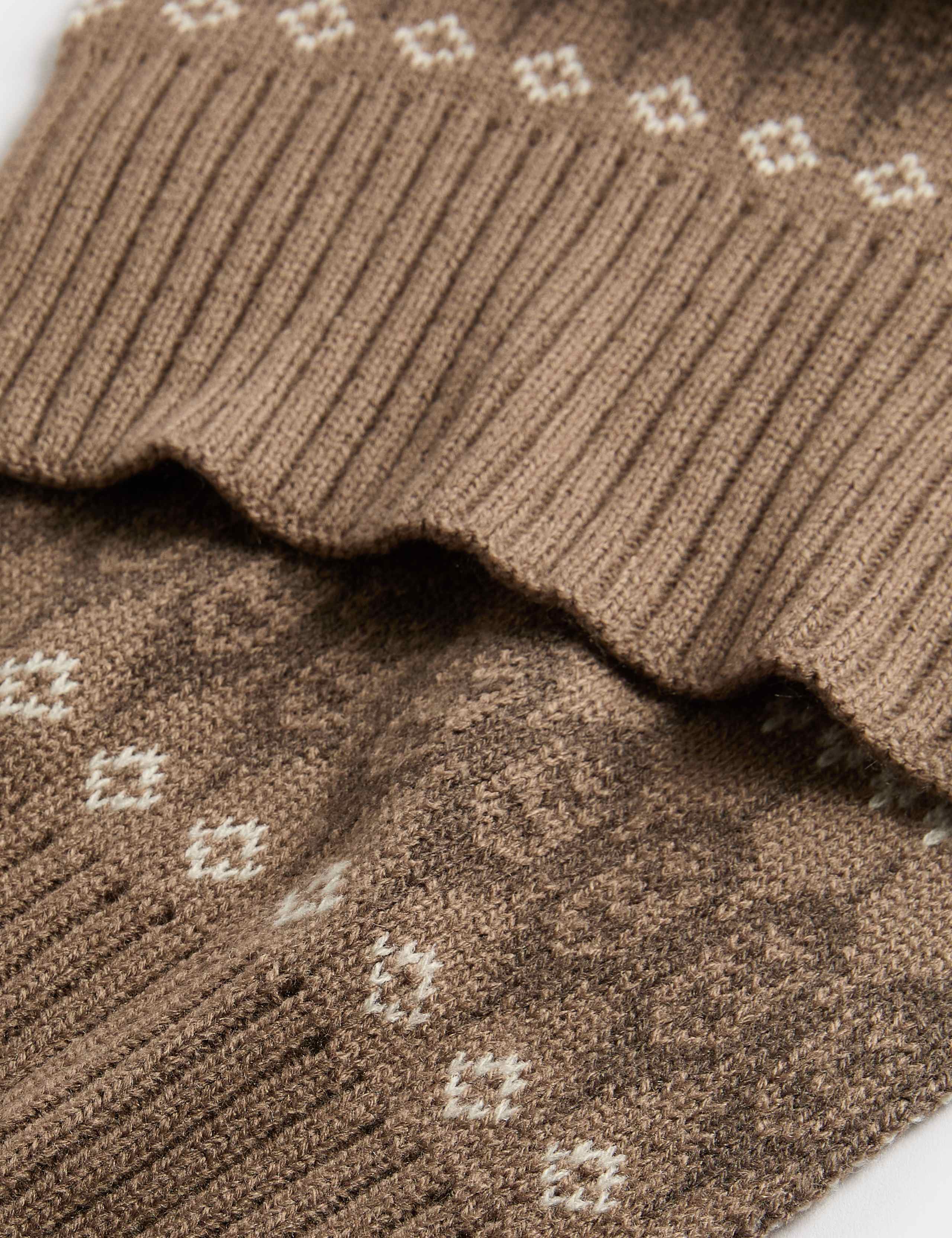 Fair Isle Cable Knit Scarf 2 of 2