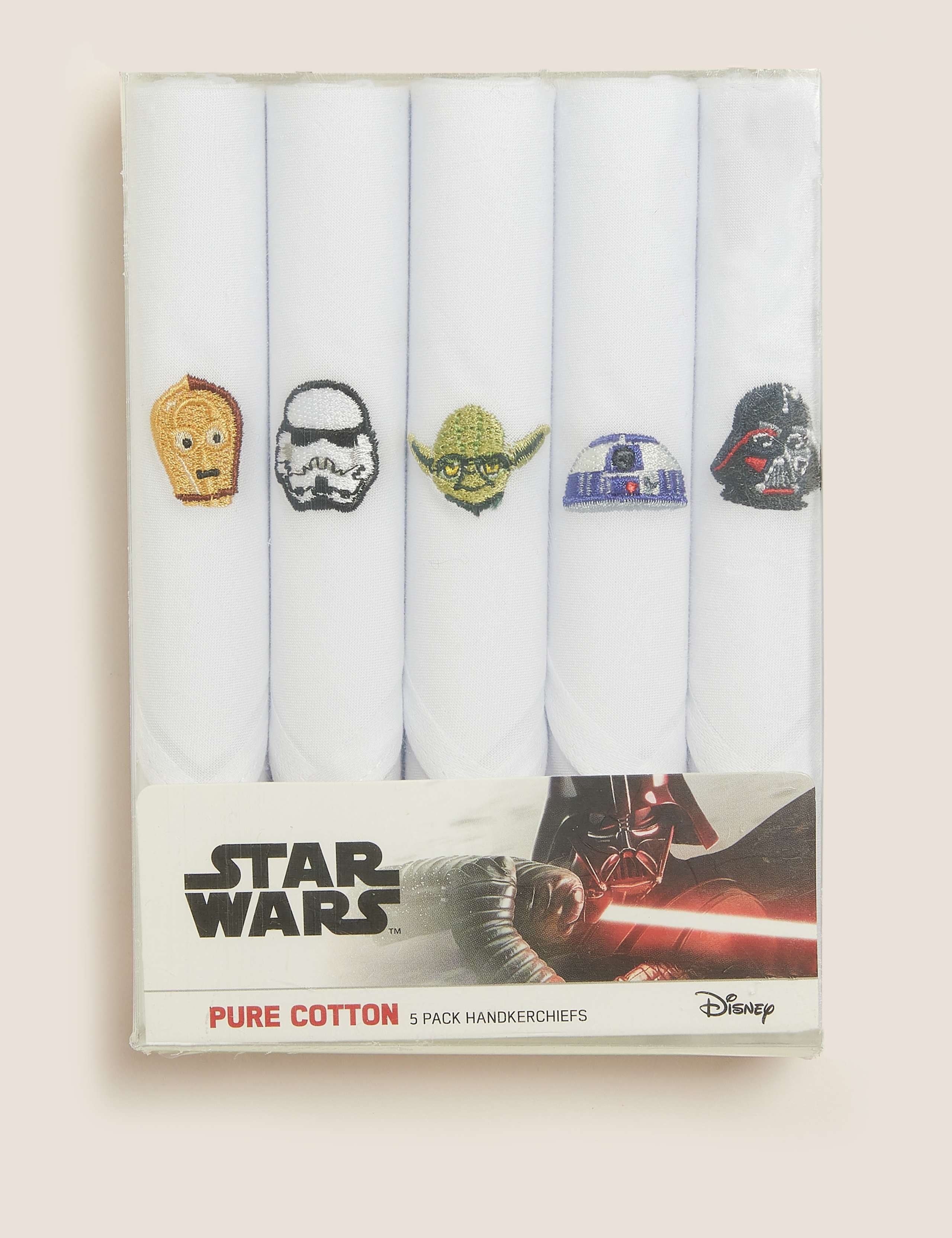 5 Pack Pure Cotton Star Wars™ Handkerchiefs 1 of 5