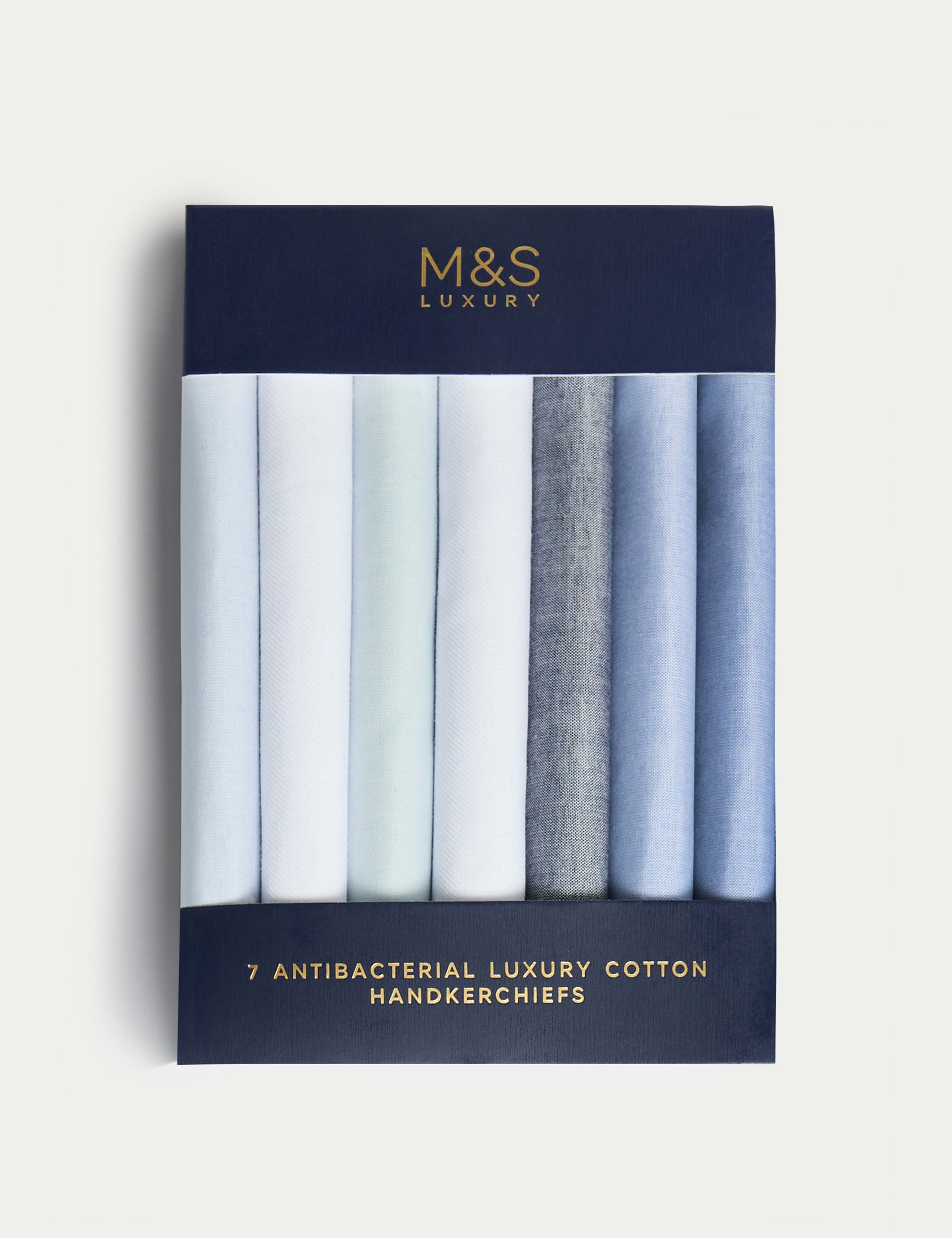 7pk Antibacterial Pure Cotton Handkerchiefs 1 of 4