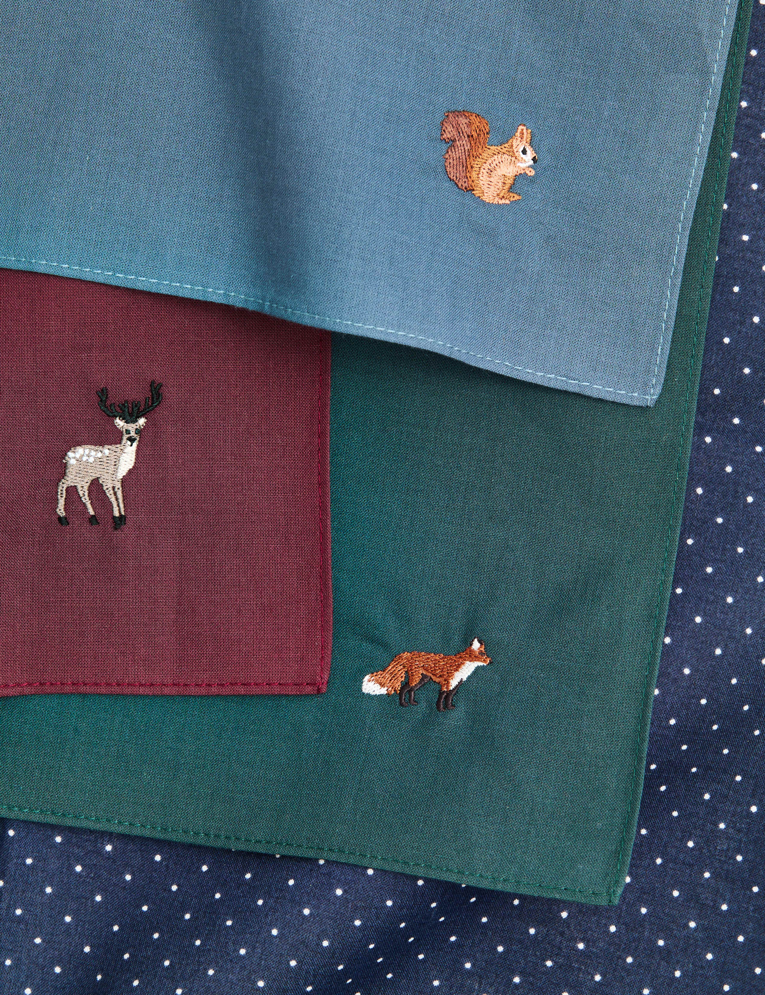 5pk Pure Cotton Woodland Handkerchiefs 3 of 3