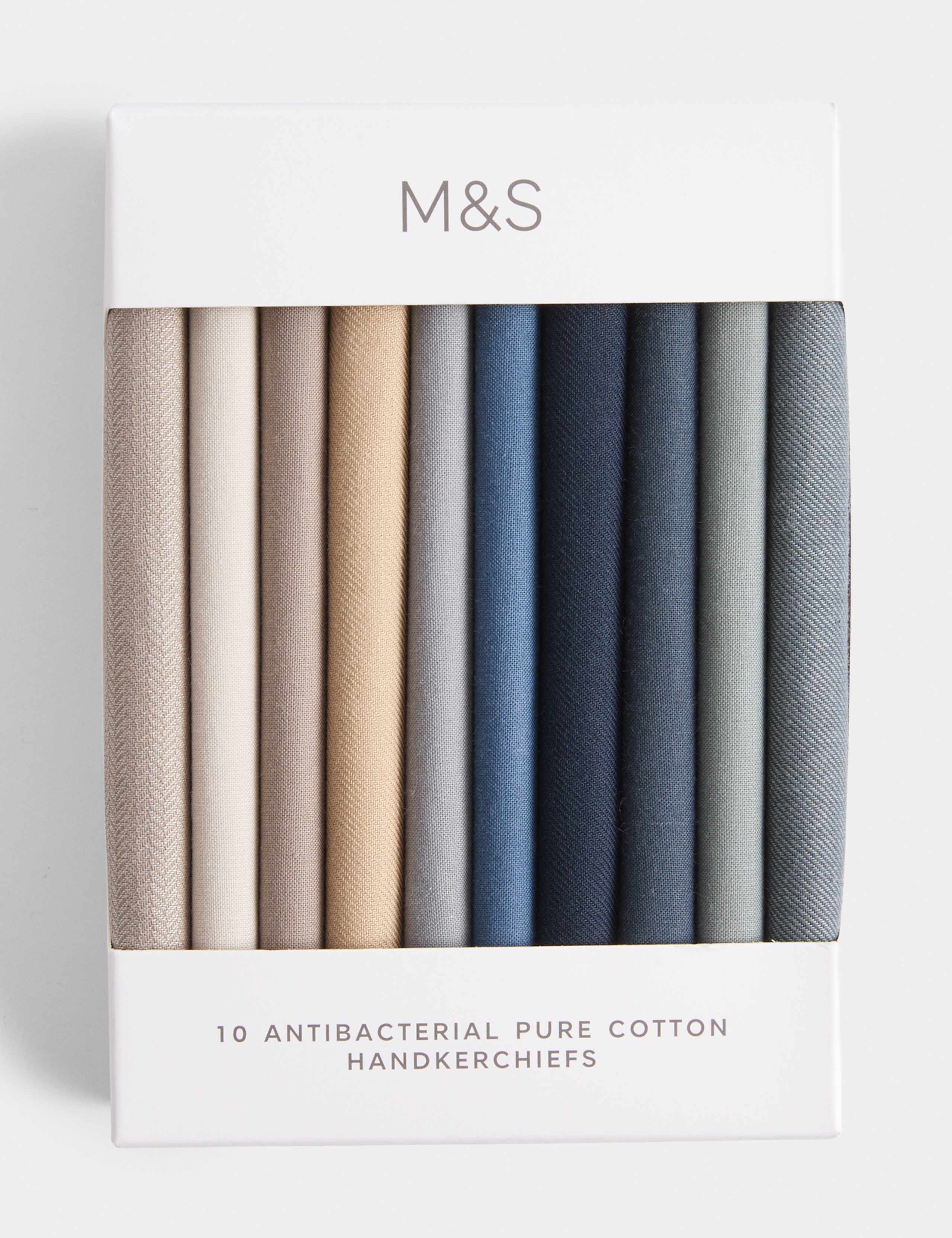 10 Pack Pure Cotton Handkerchiefs 2 of 3