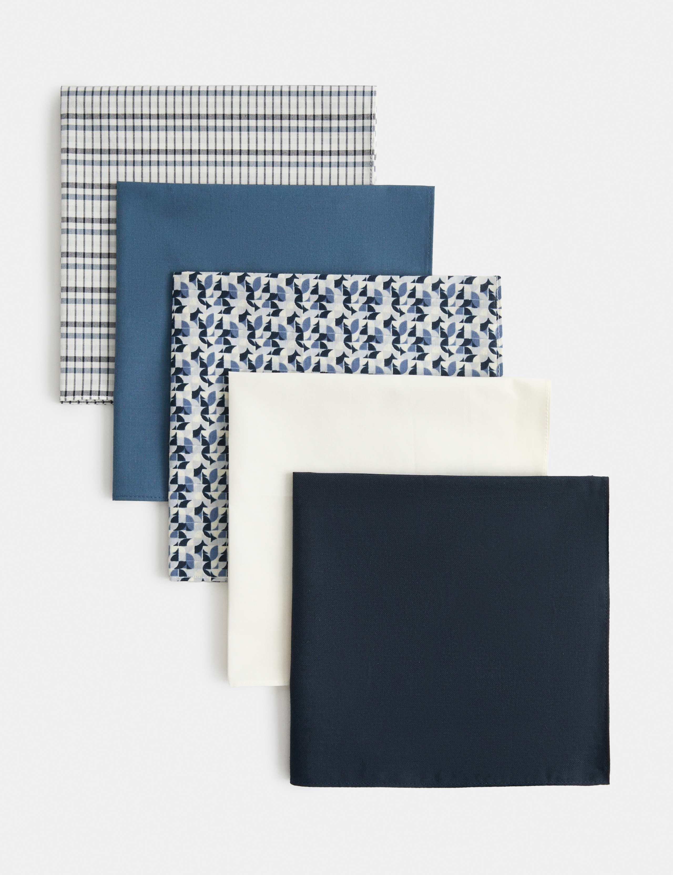 5pk Pure Cotton Antibacterial Handkerchiefs 1 of 3