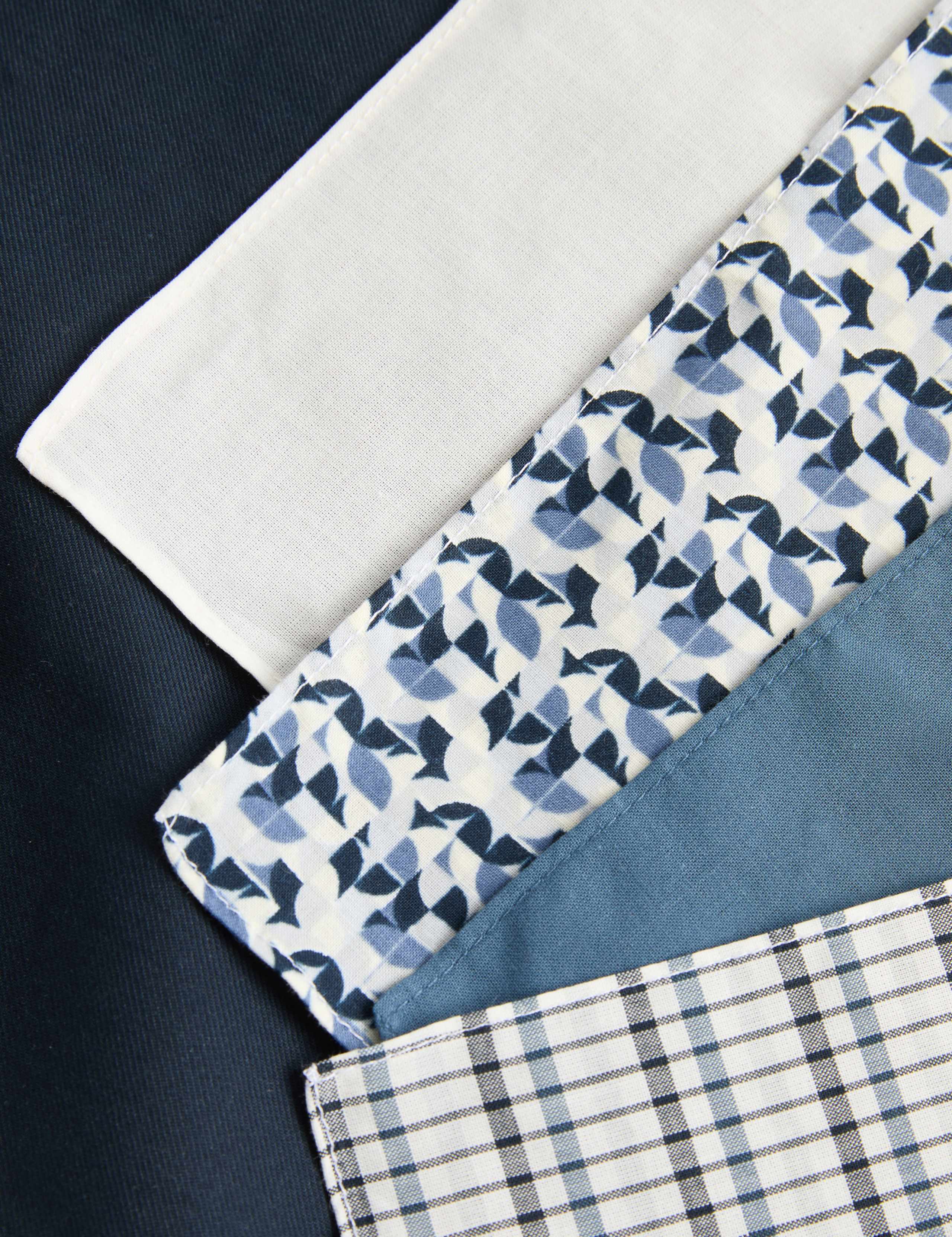 5pk Pure Cotton Antibacterial Handkerchiefs 2 of 3