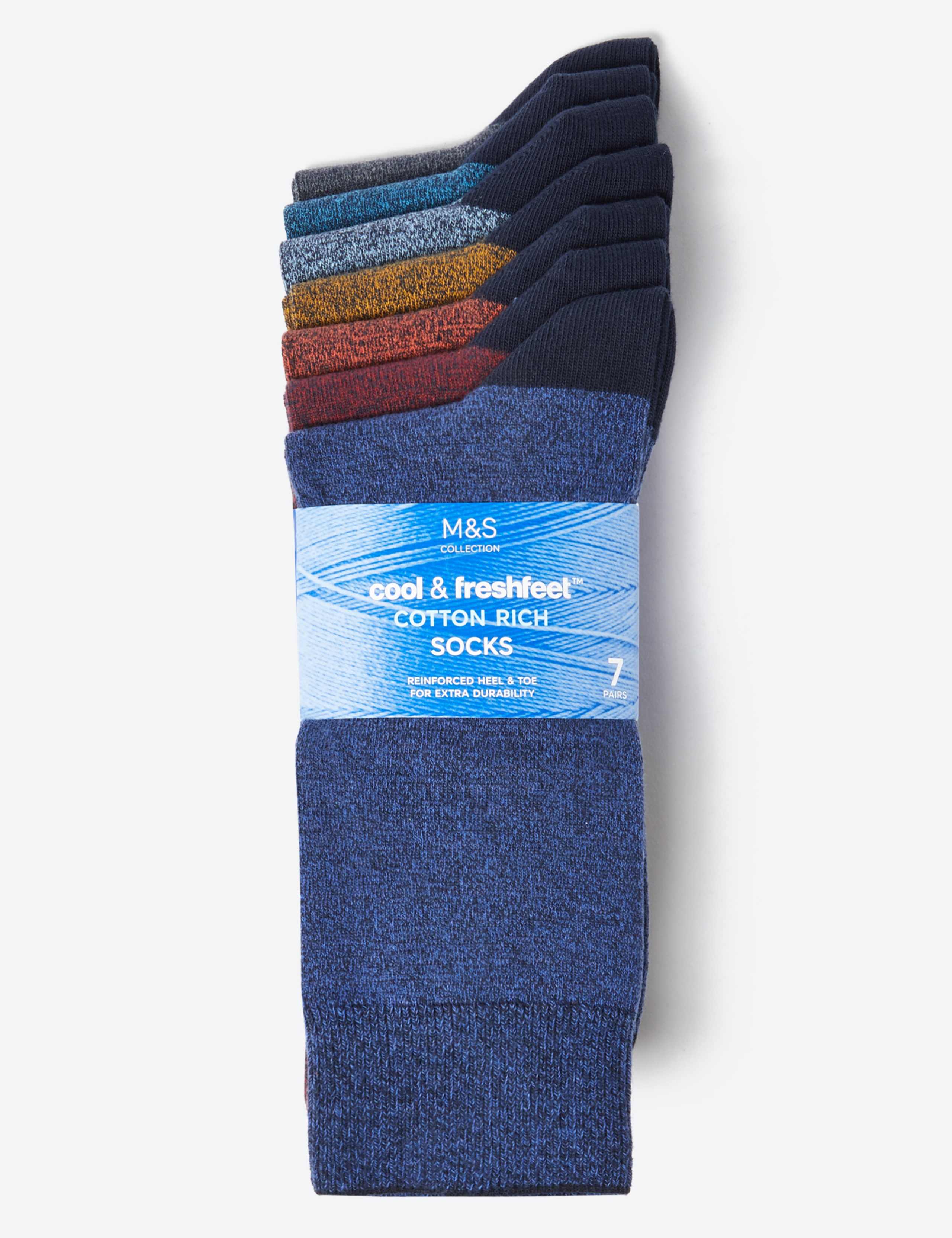 7pk Cotton Rich Cool & Fresh™ Socks 2 of 2
