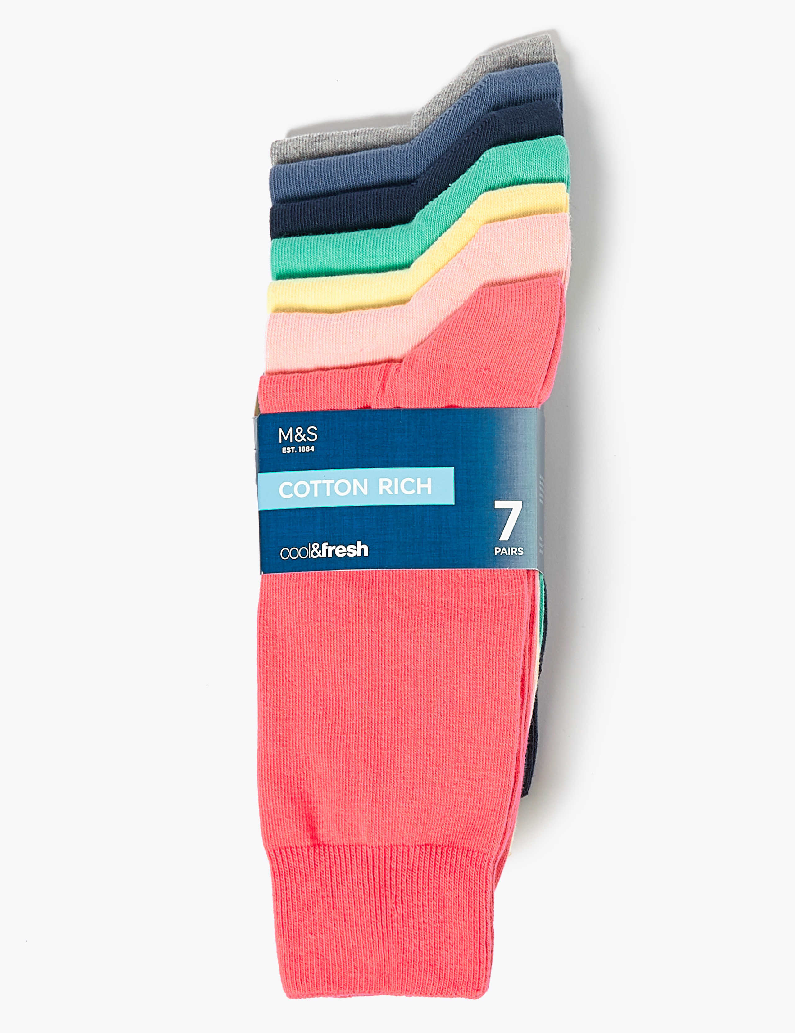 7 Pack Cool & Fresh™ Cotton Assorted Socks 2 of 2