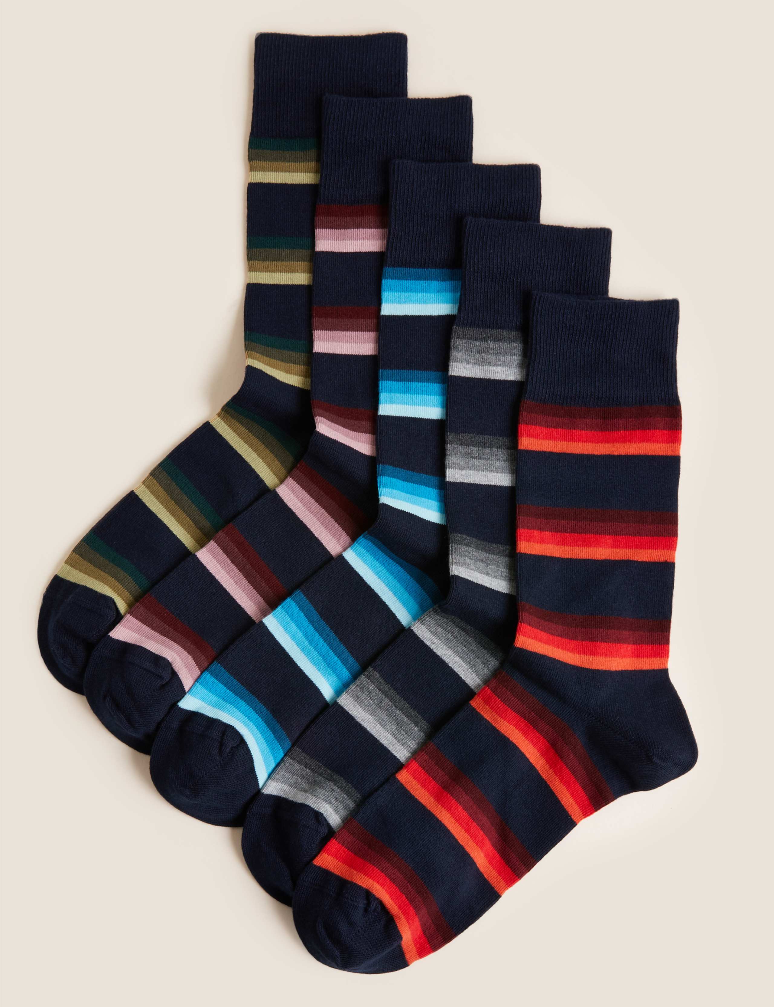 5pk Cool & Fresh™ Striped Socks 1 of 2