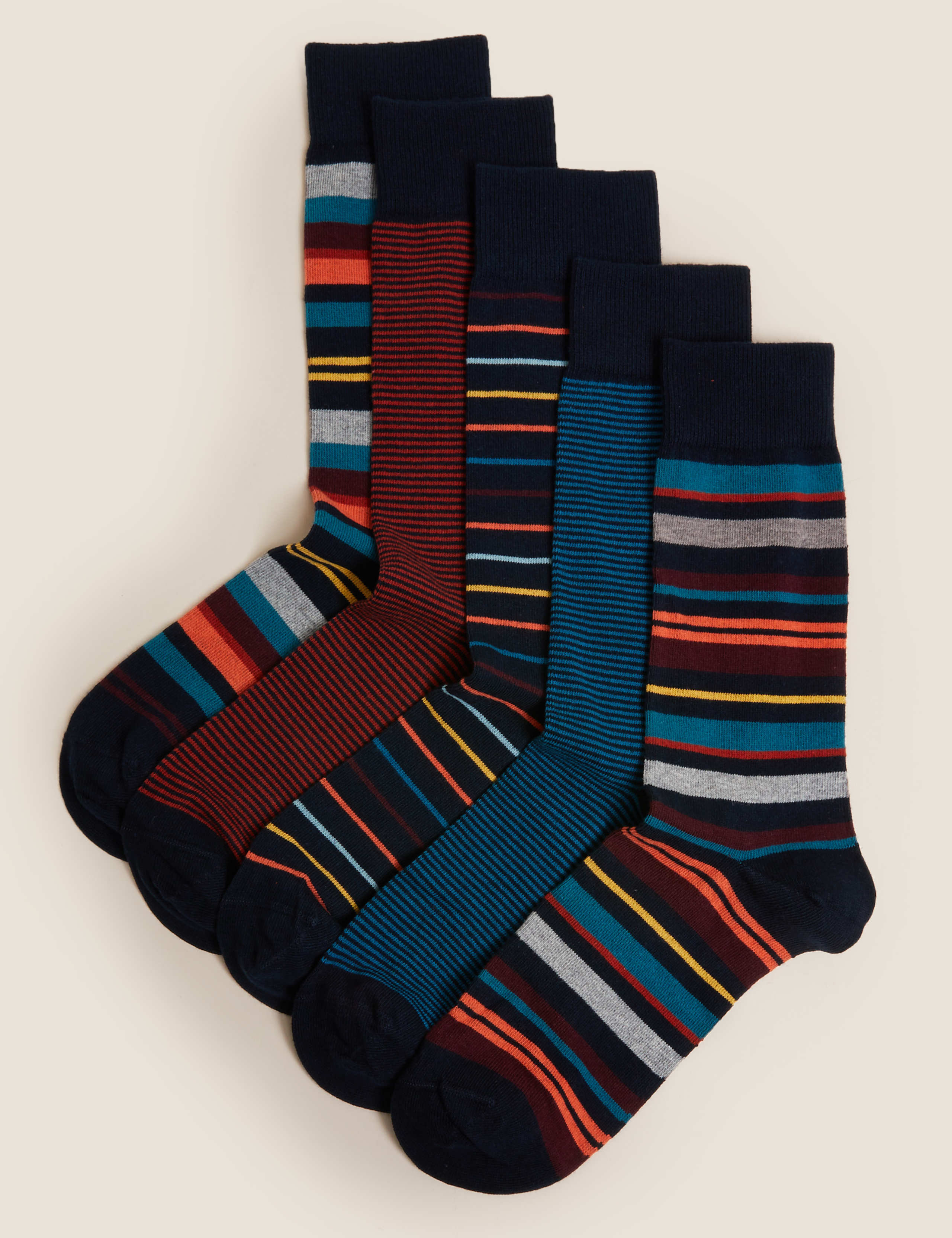 5pk Cool & Fresh™ Striped Socks 1 of 2