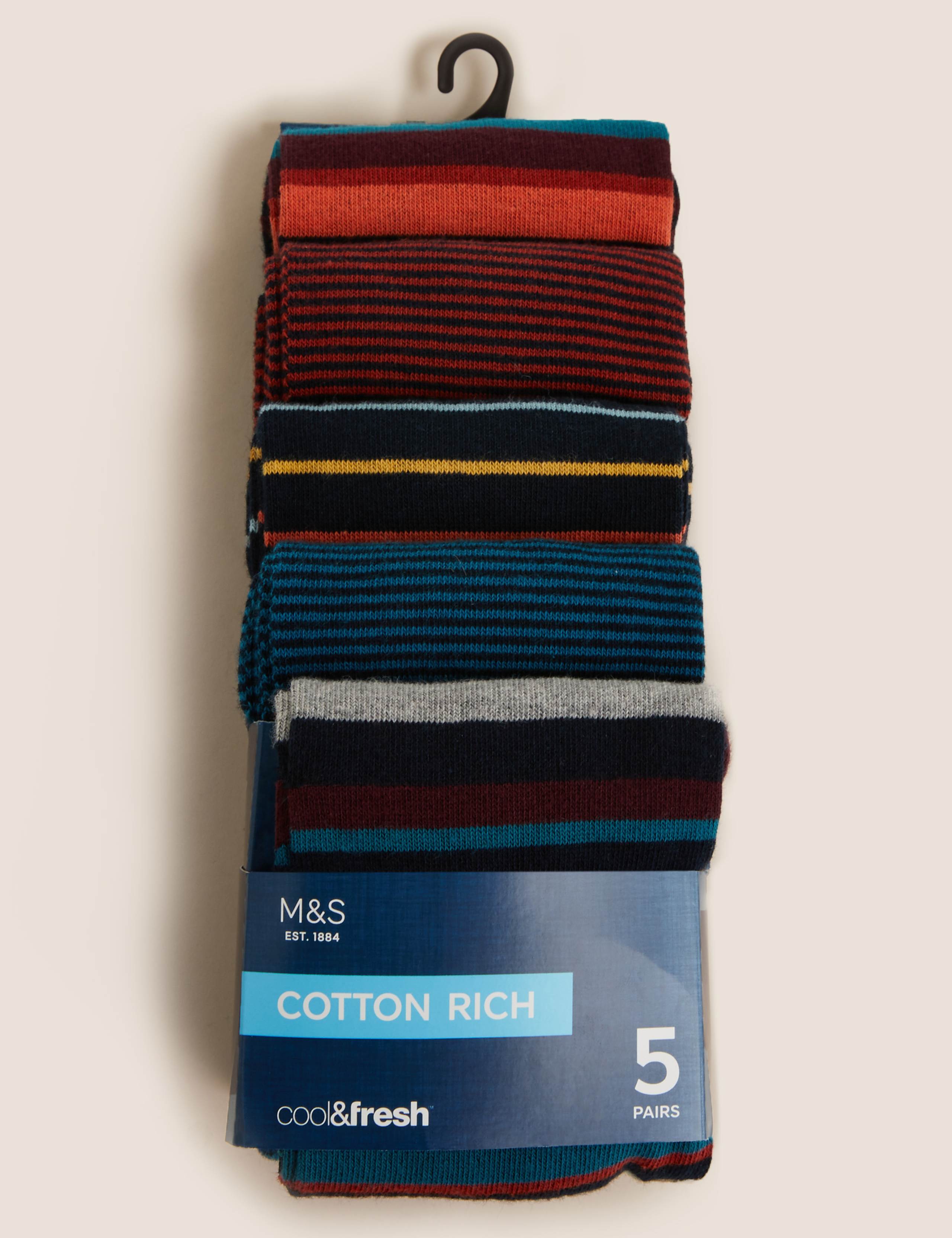 5pk Cool & Fresh™ Striped Socks 2 of 2