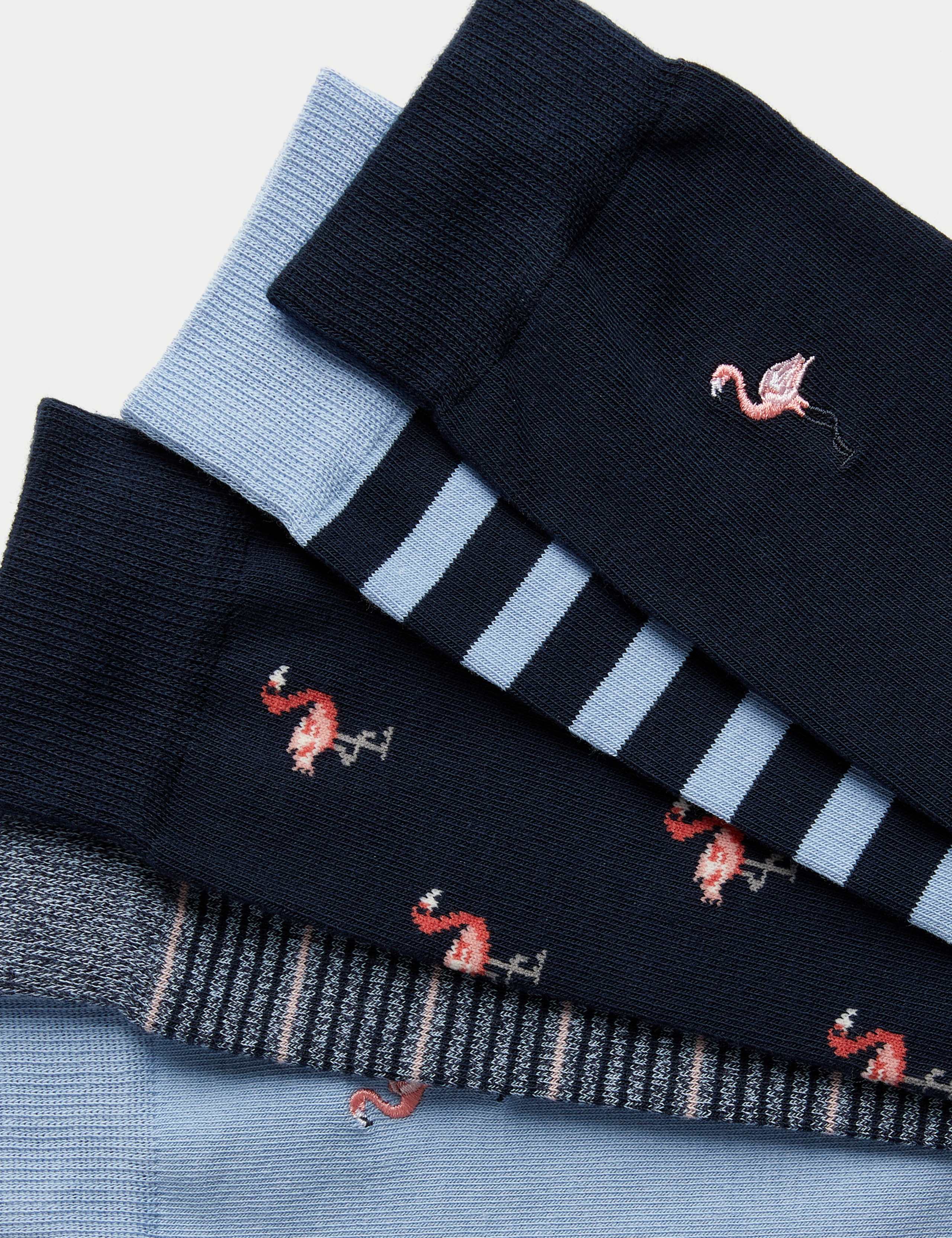 5pk Cool & Fresh™ Flamingo Cotton Rich Socks 2 of 2