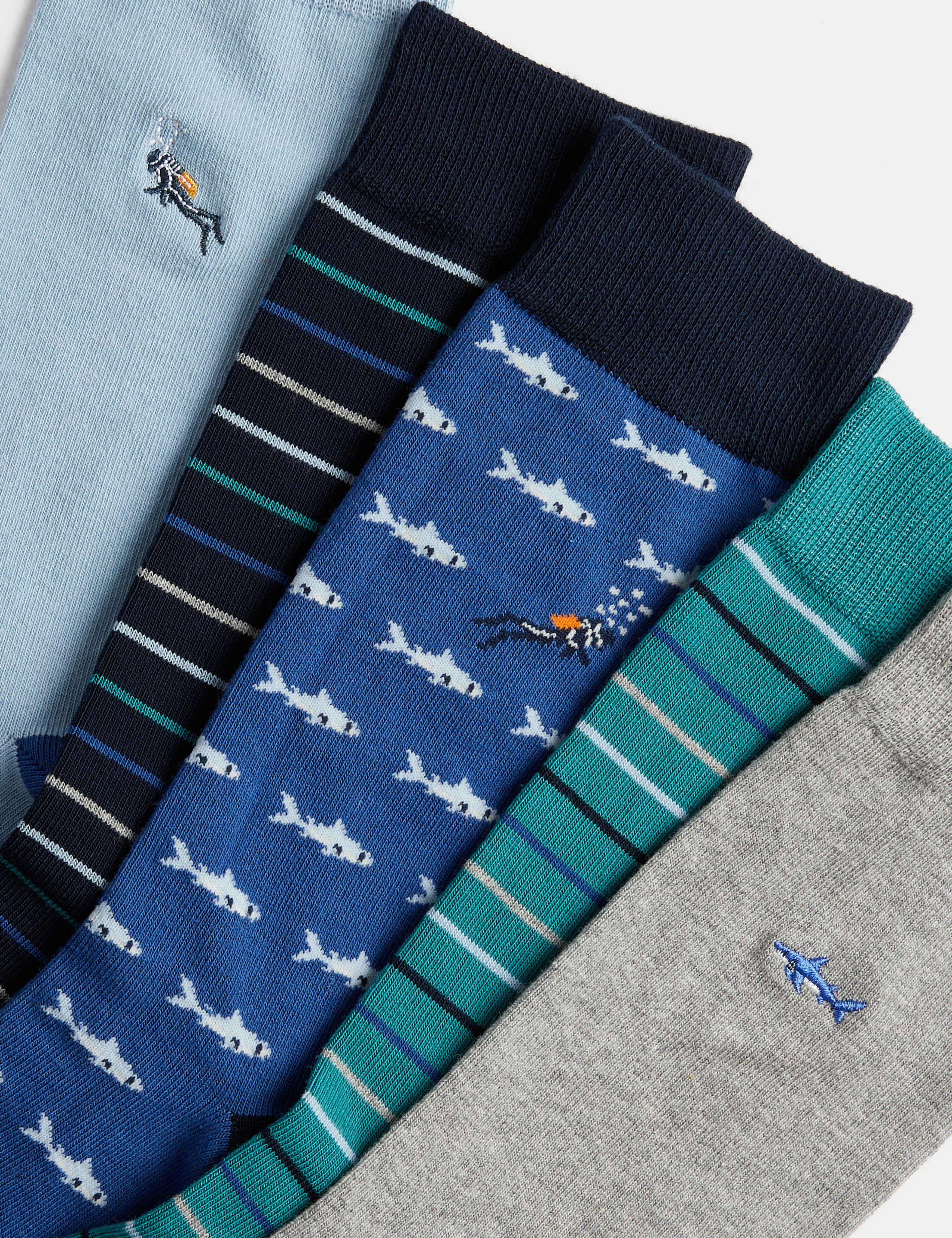 5pk Cool & Fresh™ Diving Cotton Rich Socks 2 of 2