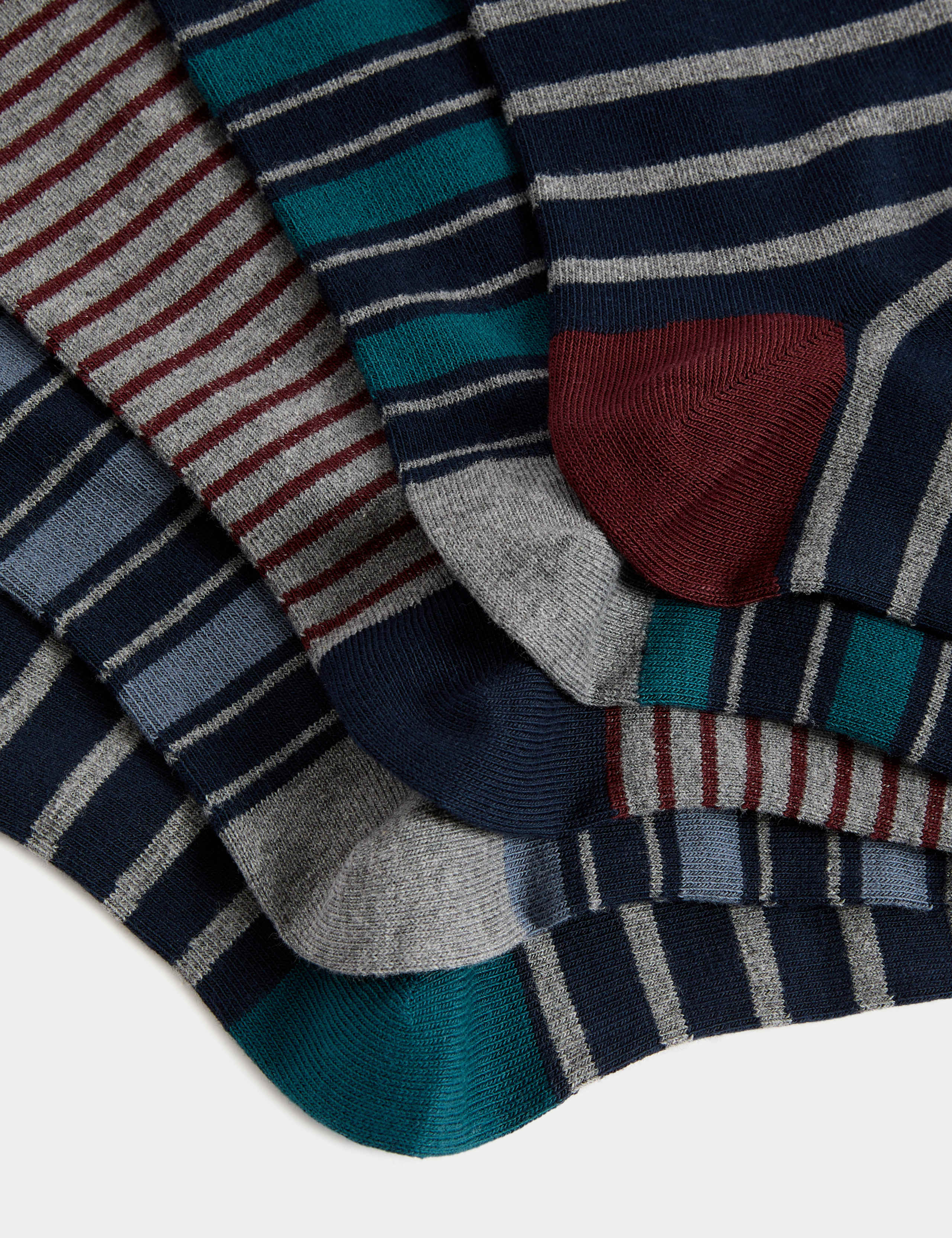 5pk Cool & Fresh™ Striped Cotton Rich Socks 2 of 2