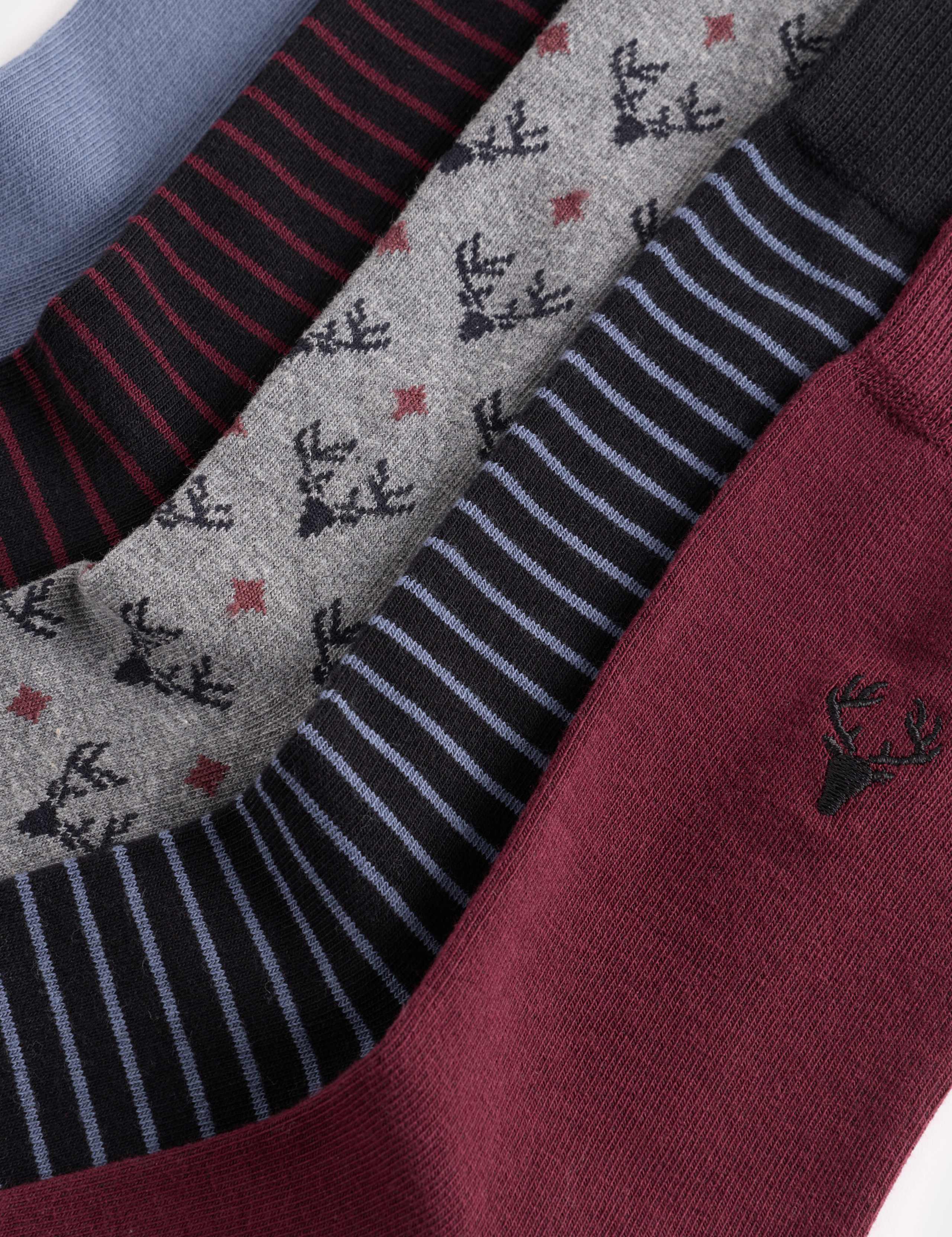 5pk C and F Stag Cotton Rich Socks 2 of 2