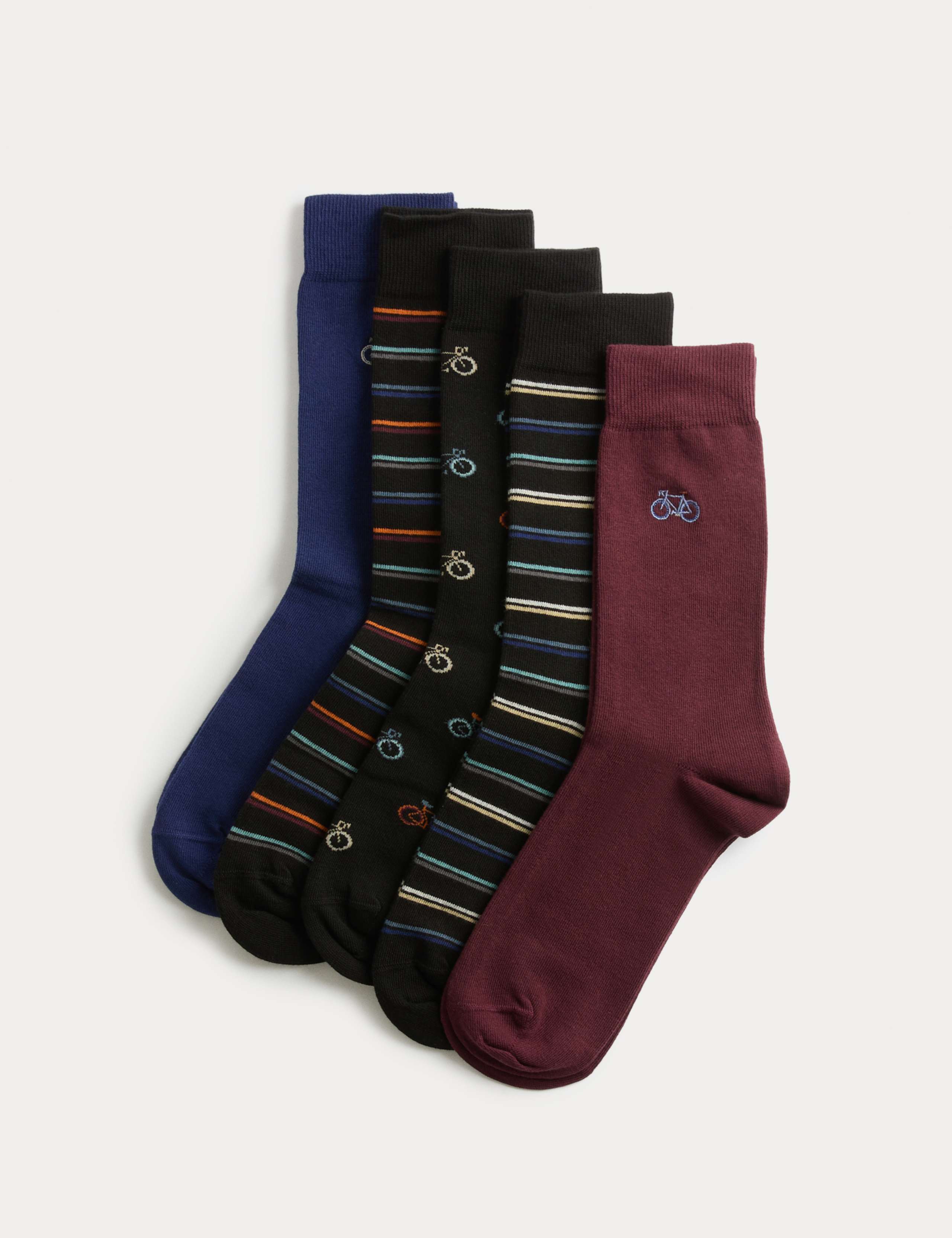 5 Pack Cool & Fresh™ Bike Cotton Rich Socks 1 of 2