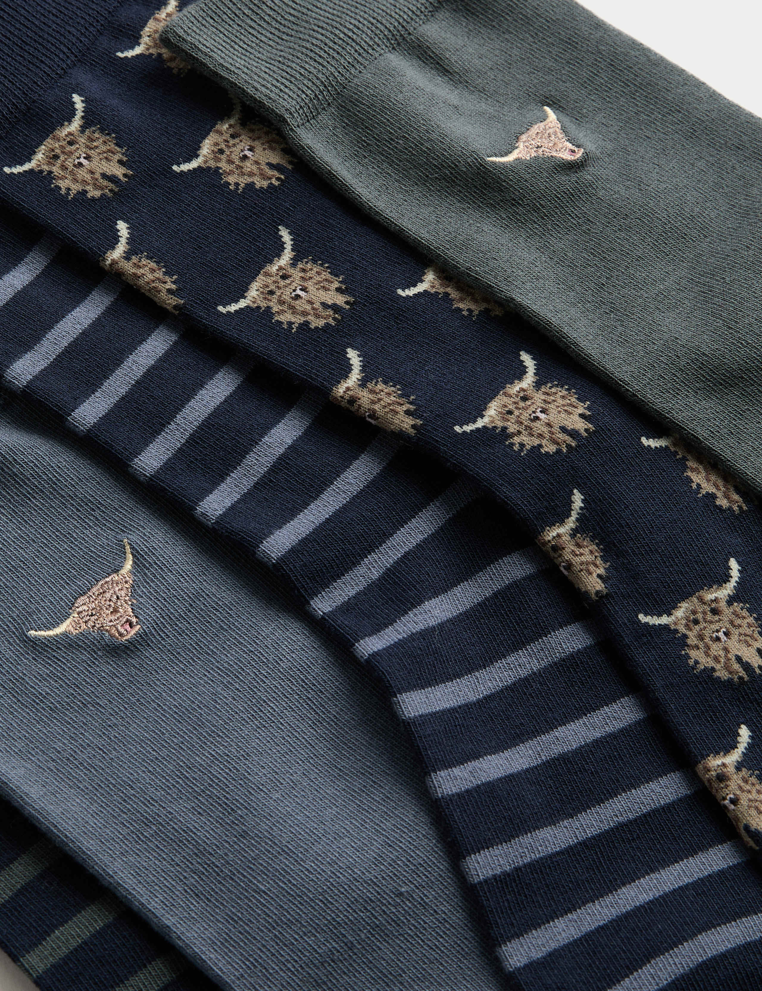 5 Pack Cool & Fresh™ Highland Cow Cotton Rich Socks 2 of 2