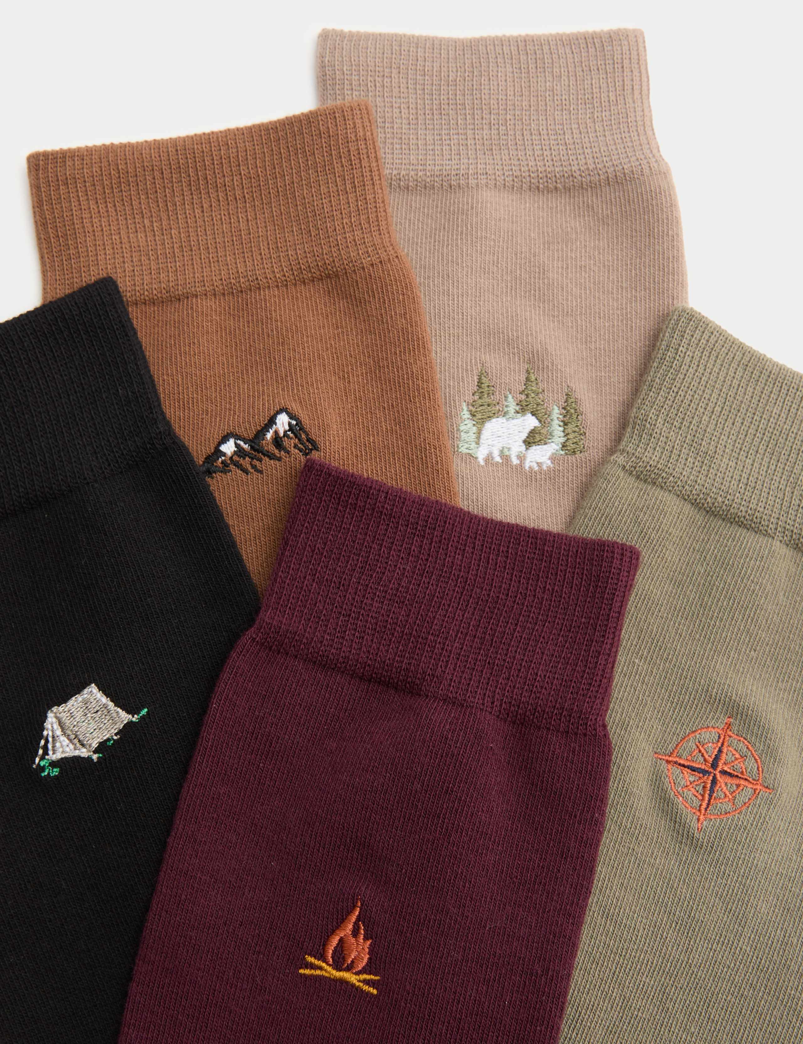 5 Pack Cool & Fresh™ Outdoor Cotton Rich Socks 2 of 2