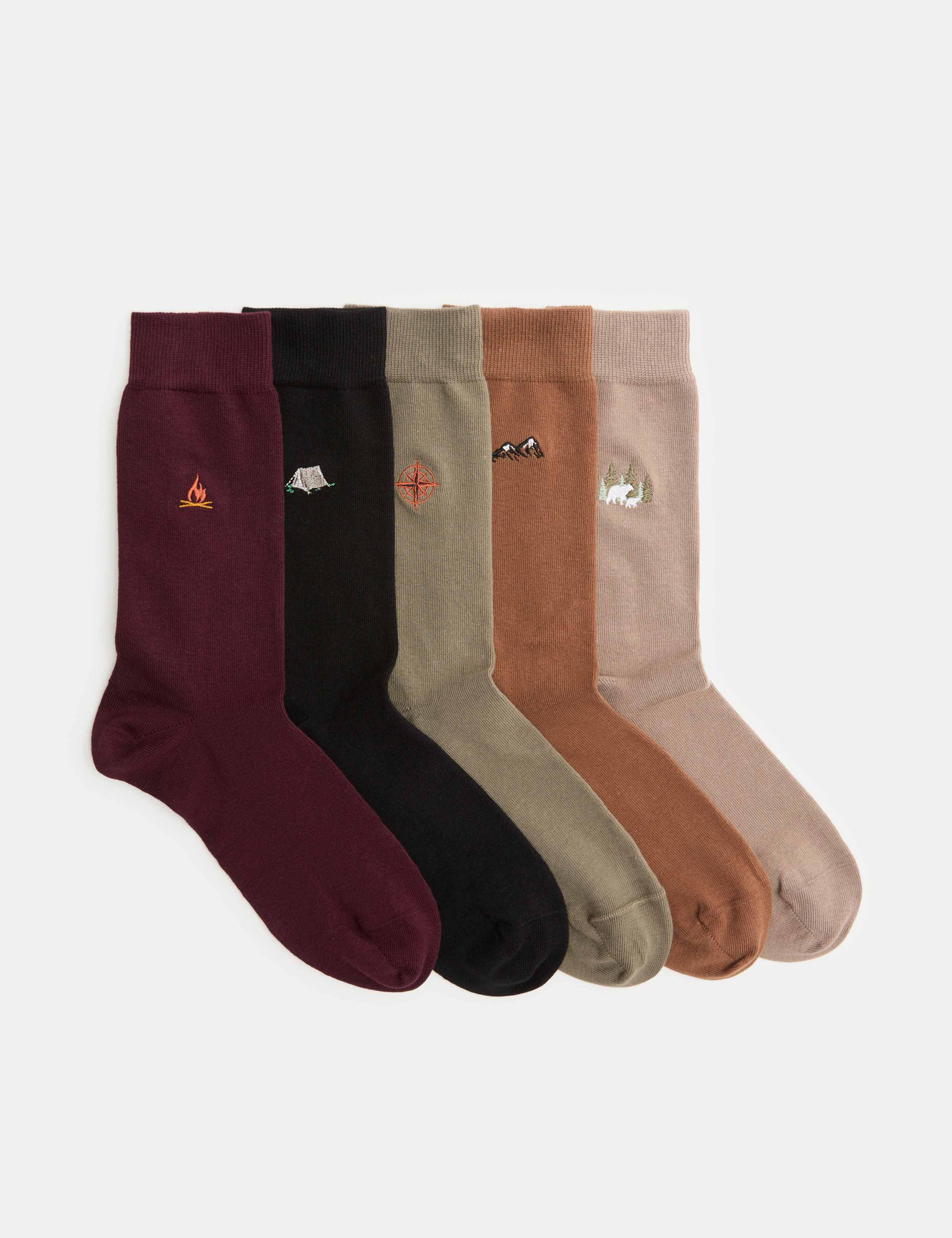 5 Pack Cool & Fresh™ Outdoor Cotton Rich Socks 1 of 2