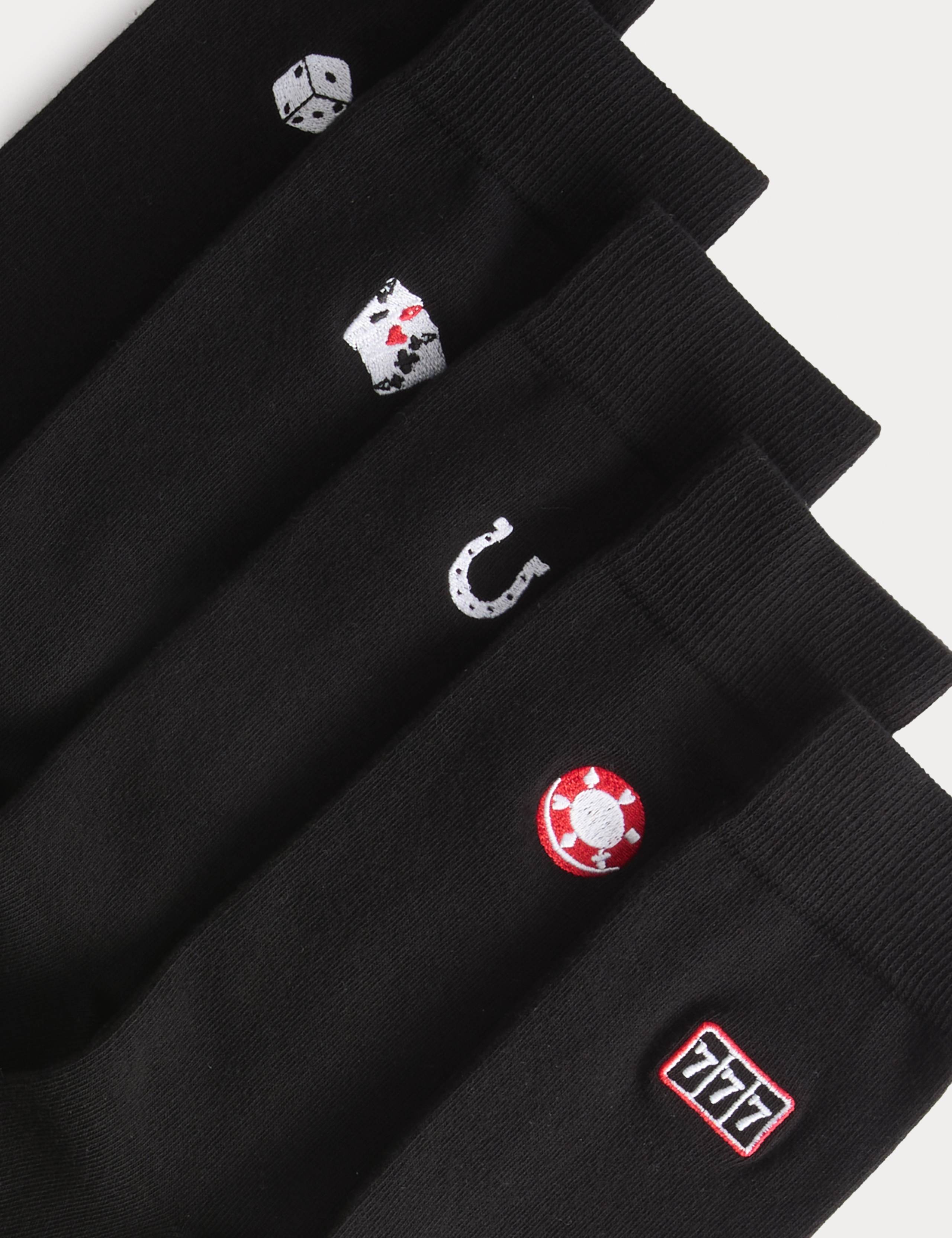 5pk Cool & Fresh™ Casino Cotton Rich Socks 2 of 2