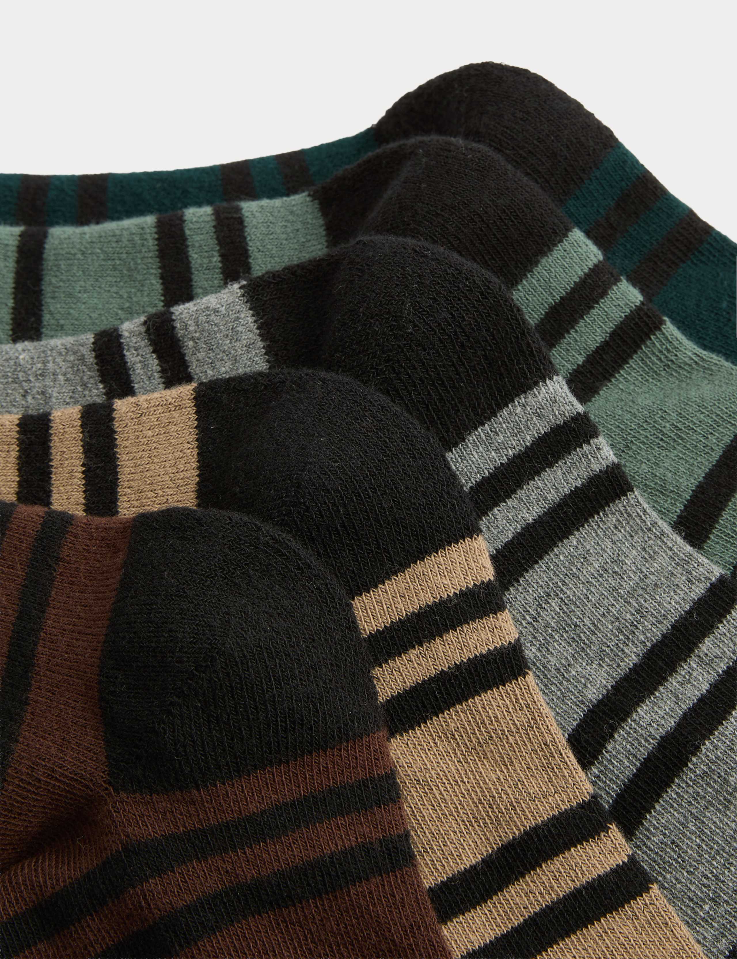 5 Pack Cool & Fresh™ Striped Cotton Rich Cushioned Socks 2 of 2