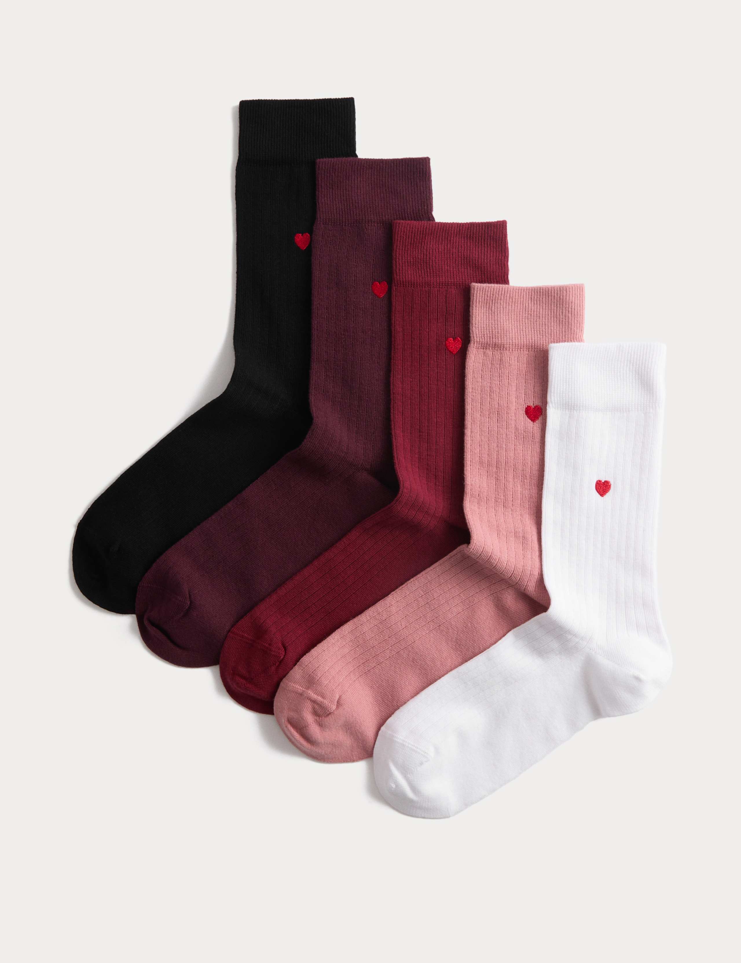 5pk Cool & Fresh™ Valentines Cotton Rich Socks 1 of 2