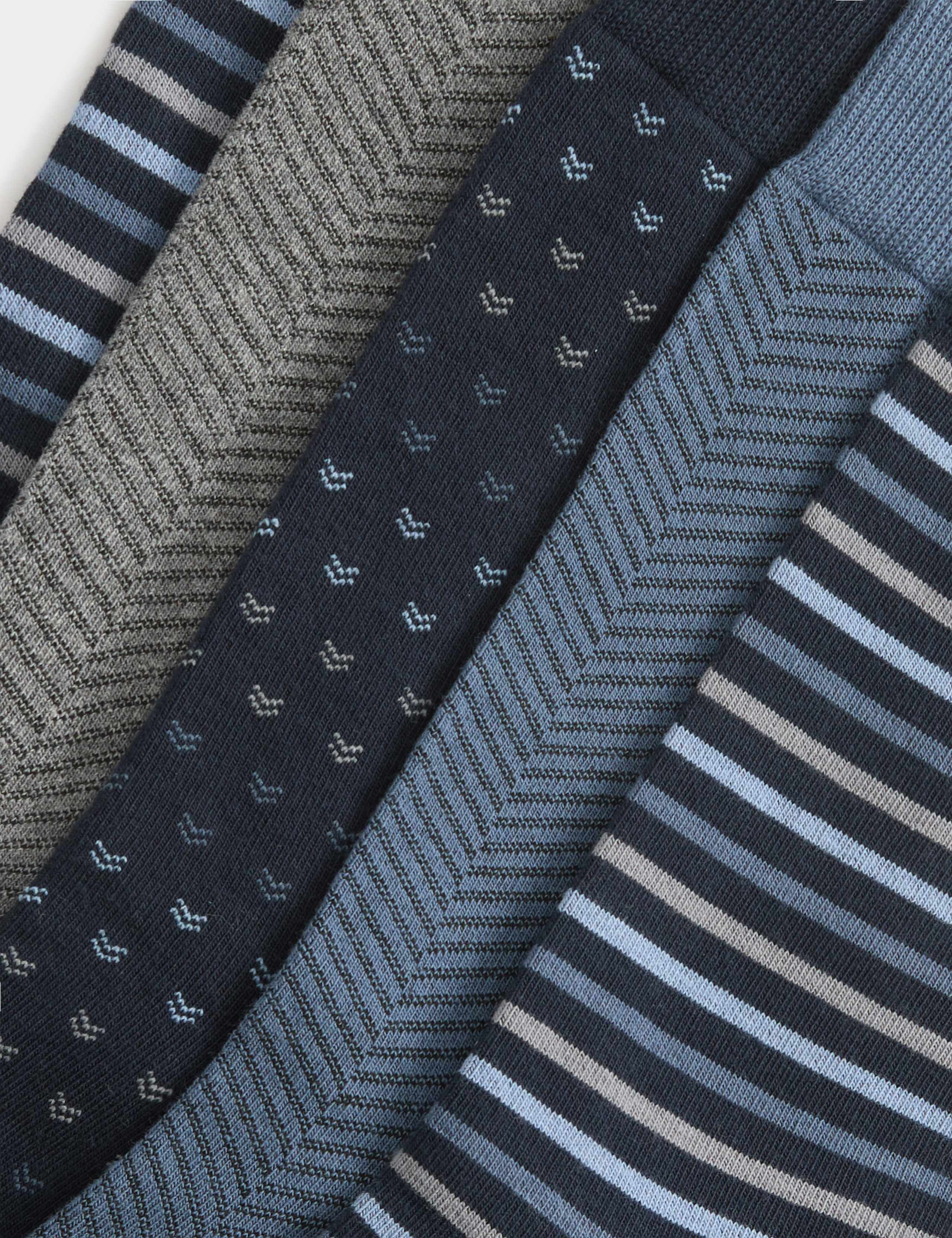 5 Pack Cool & Fresh™ Geo Cotton Rich Socks 2 of 2