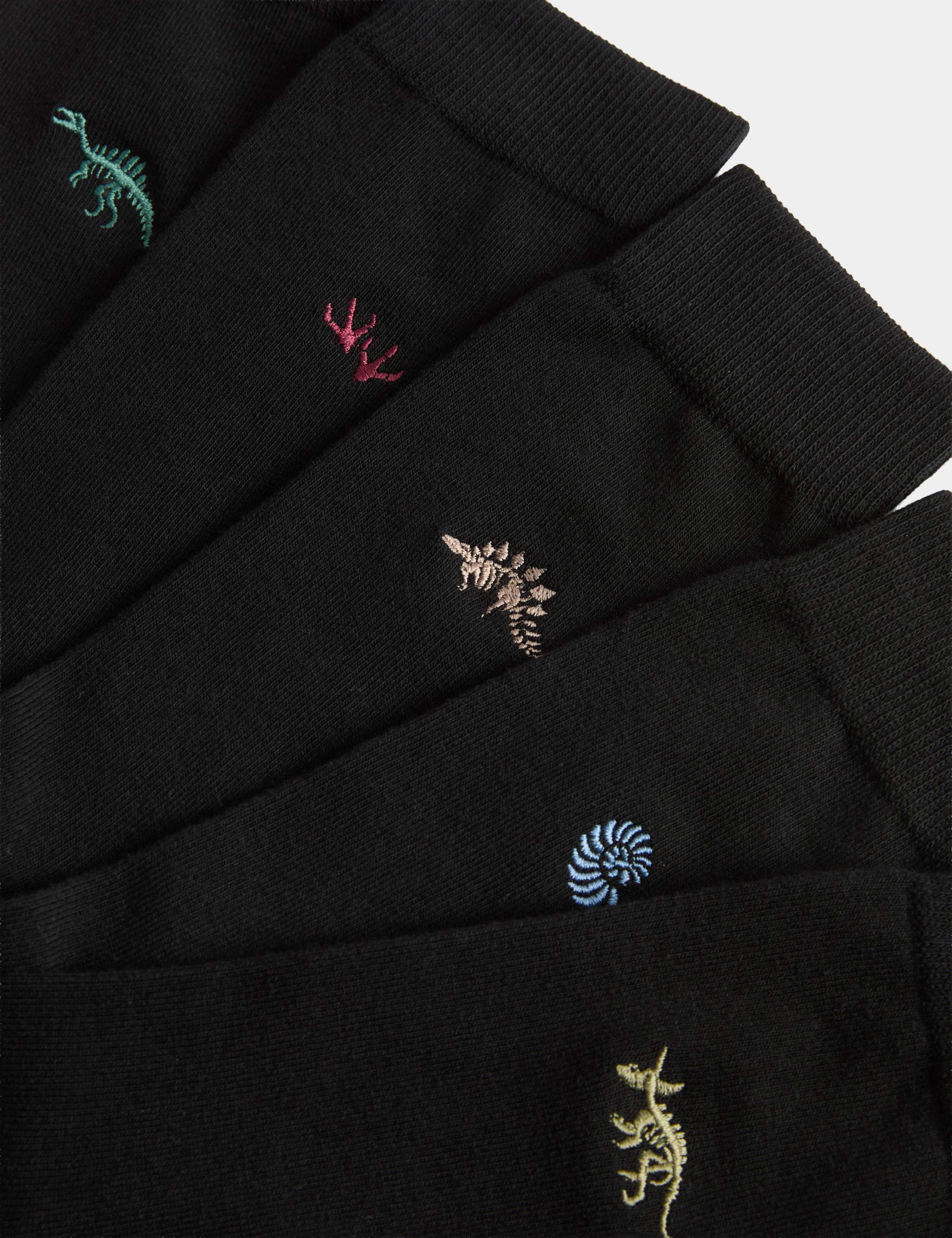 5pk Cool and Fresh Dinosaur Cotton Rich Socks 2 of 2