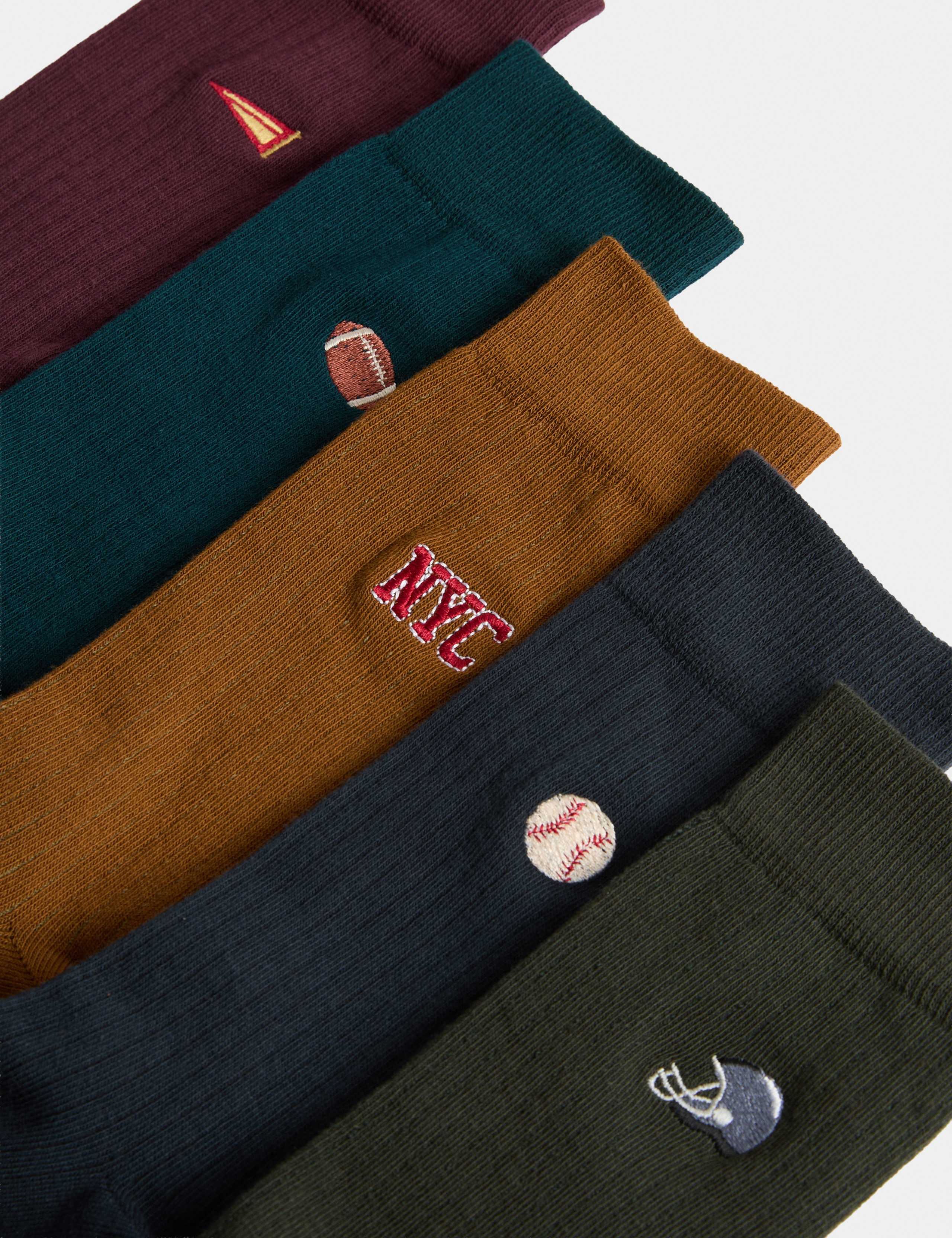 5 Pack Cool & Fresh™ Varsity Socks 2 of 2