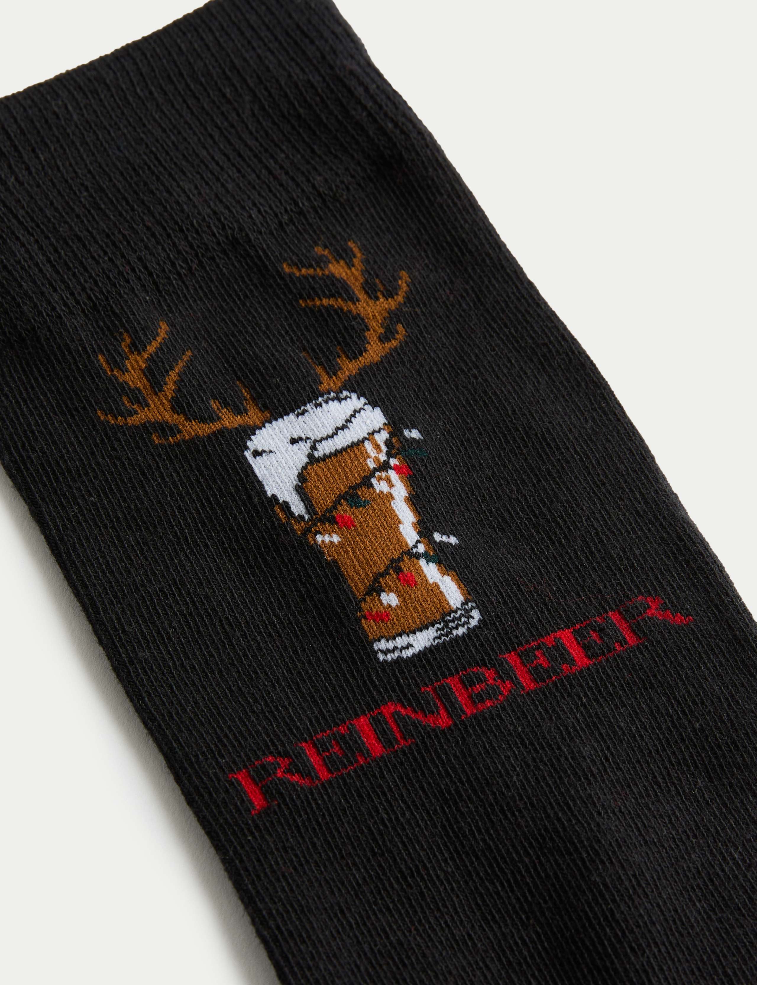 Novelty Christmas Beer Cotton-Rich Socks 2 of 2