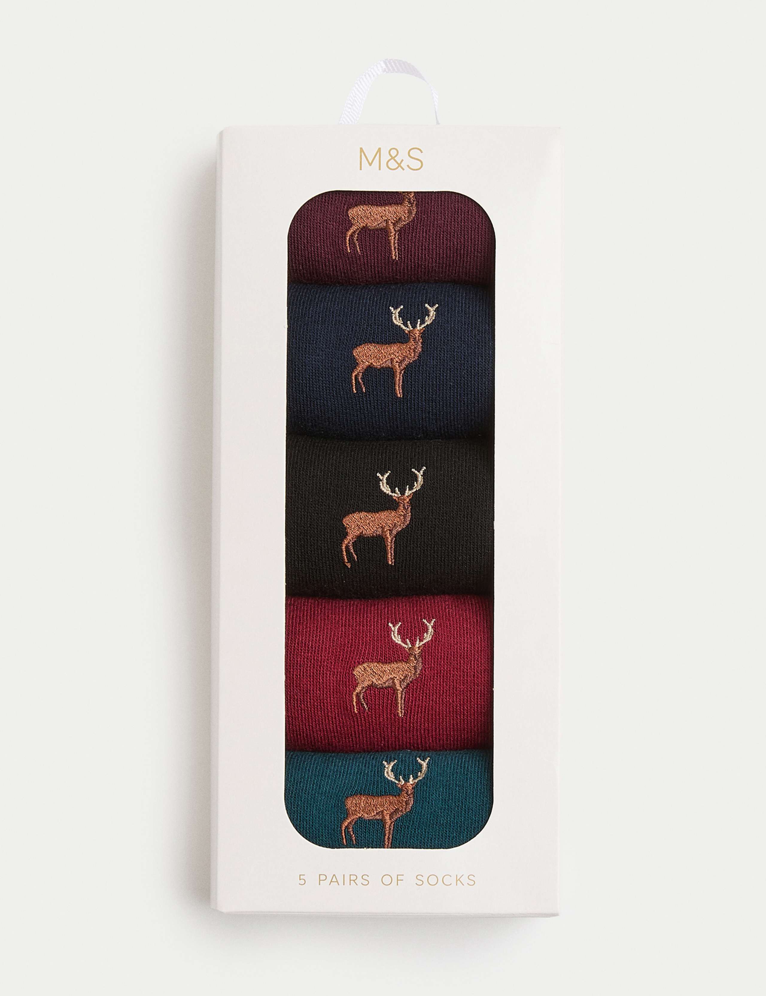 5pk Cool & Fresh™ Stag Cotton Rich Socks 2 of 2