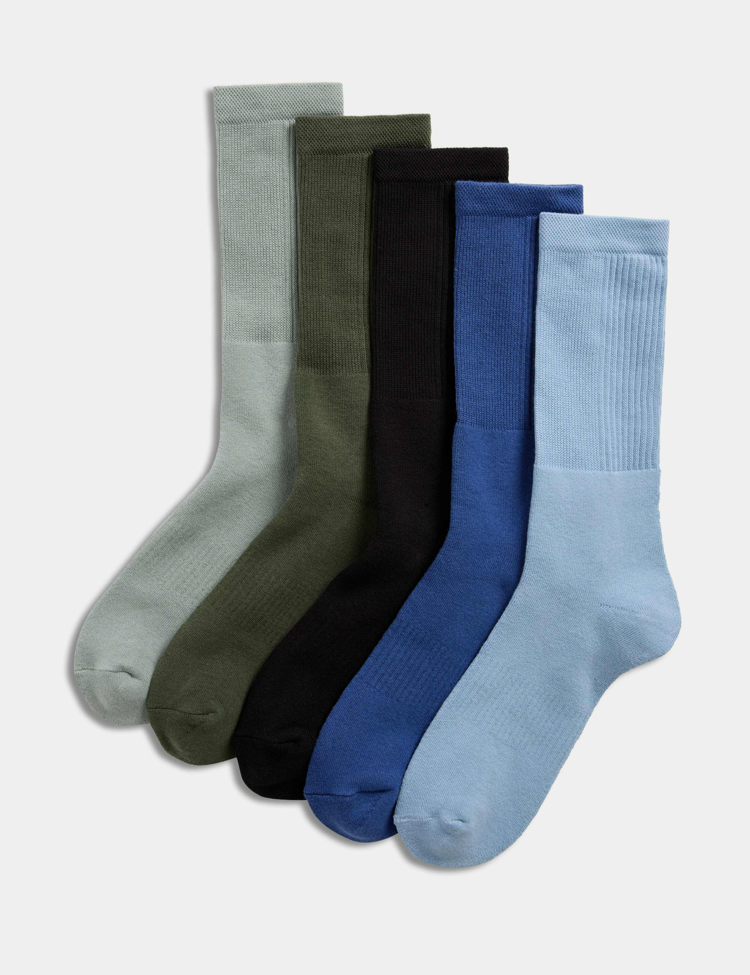 5pk Freshfeet™ Cotton Rich Cushioned Sports Socks 1 of 2
