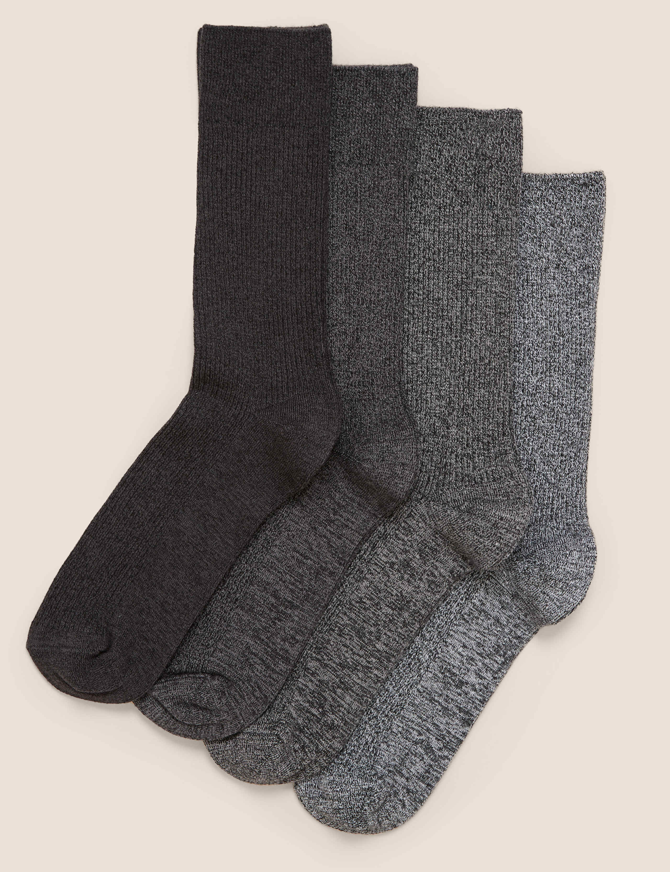 4 Pack Casual Ribbed Socks 1 of 1