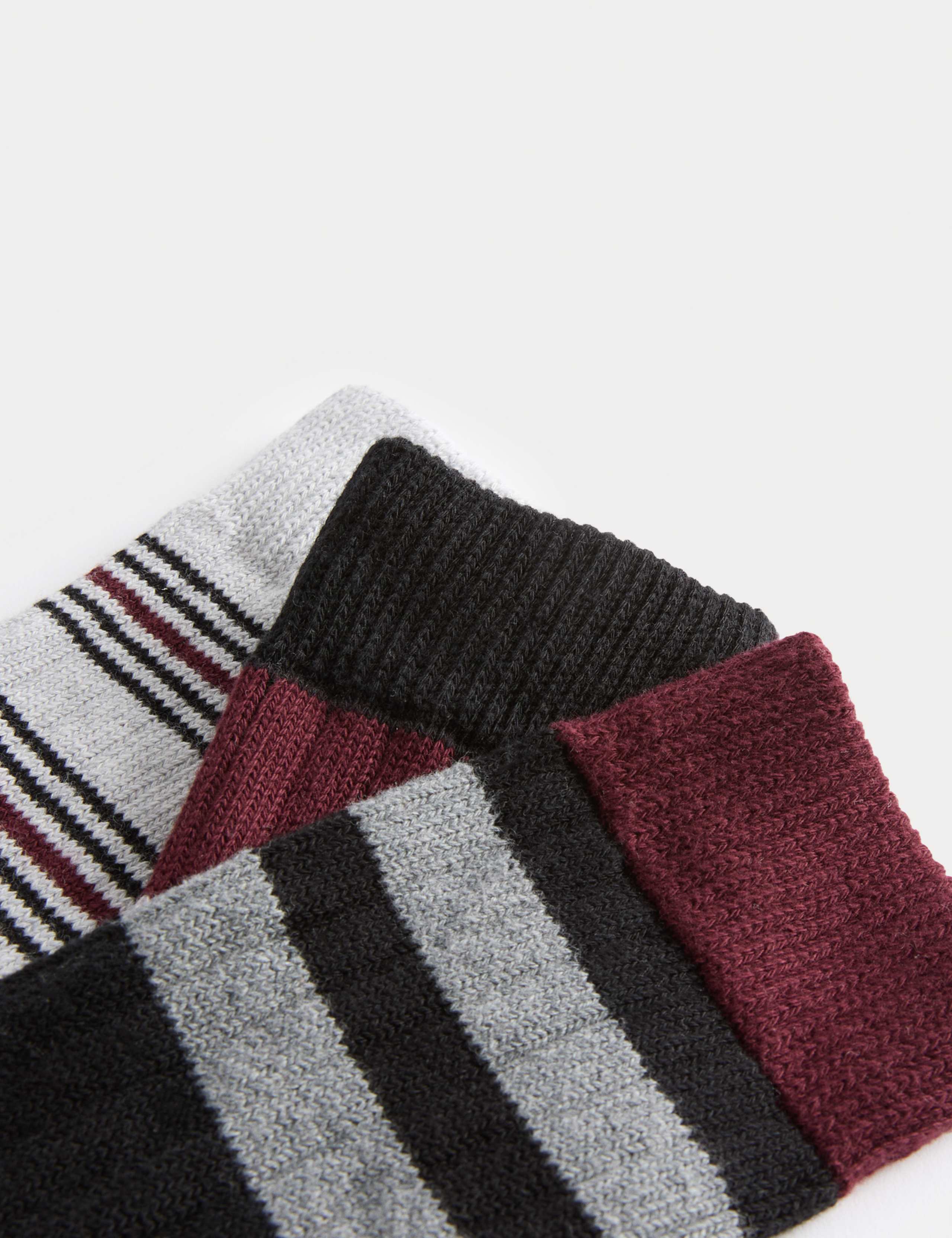 3 Pack Cotton Rich Striped Boot Socks 2 of 2