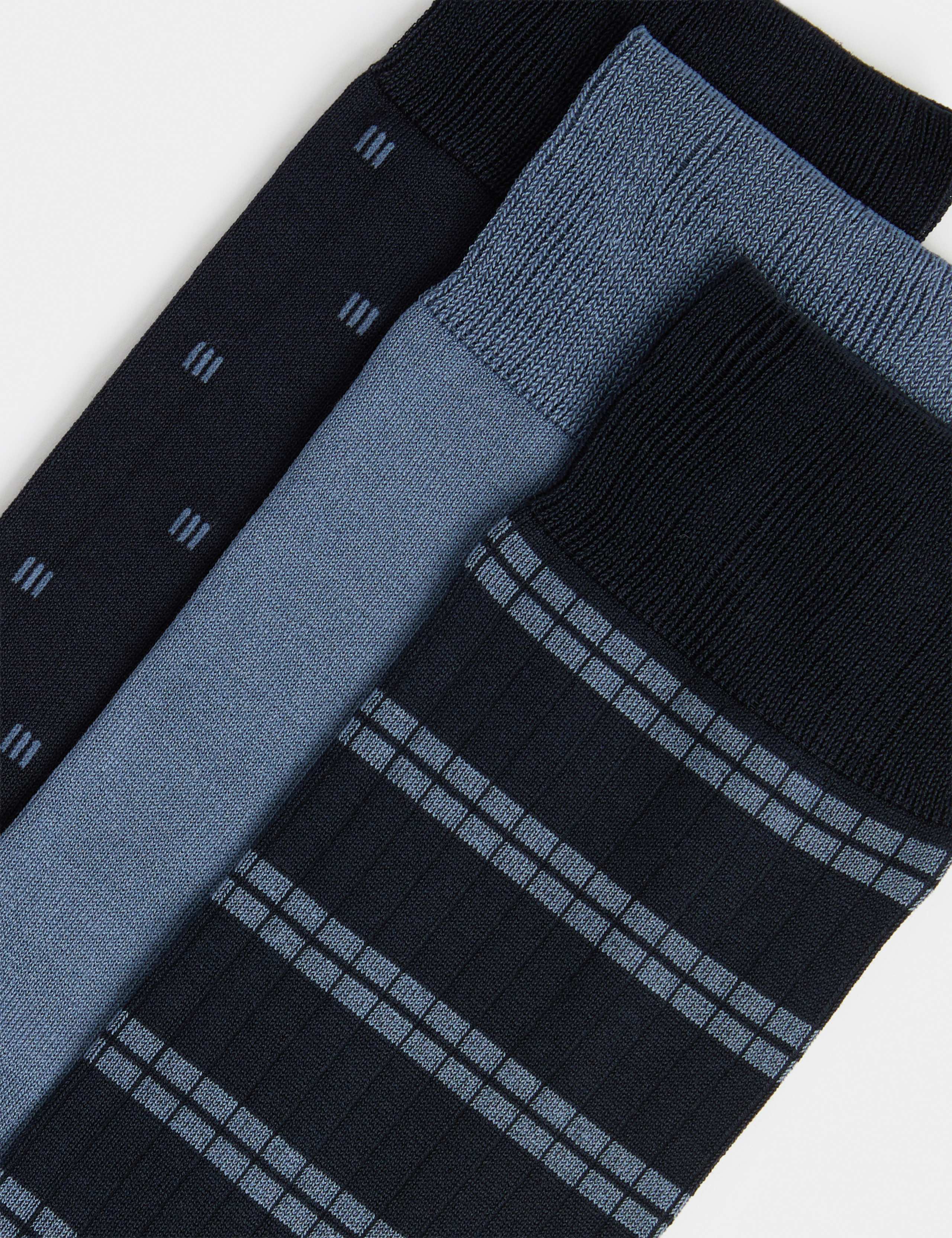 3pk Assorted Mercerised Cotton Socks 2 of 2