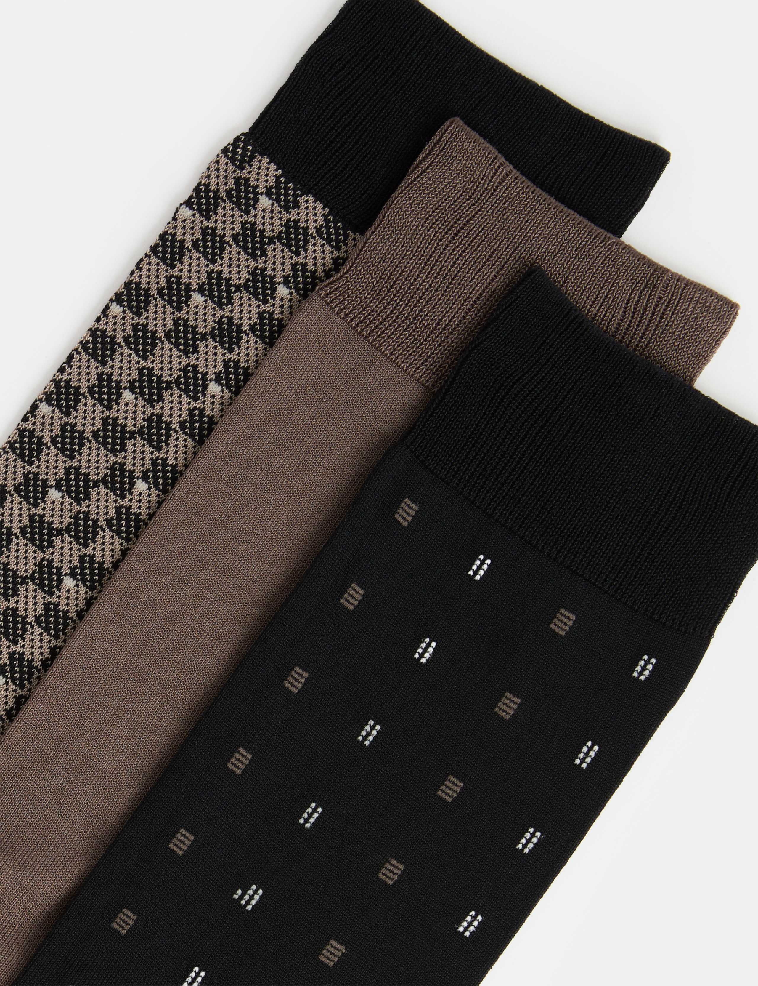3pk Assorted Cotton Rich Socks 2 of 2