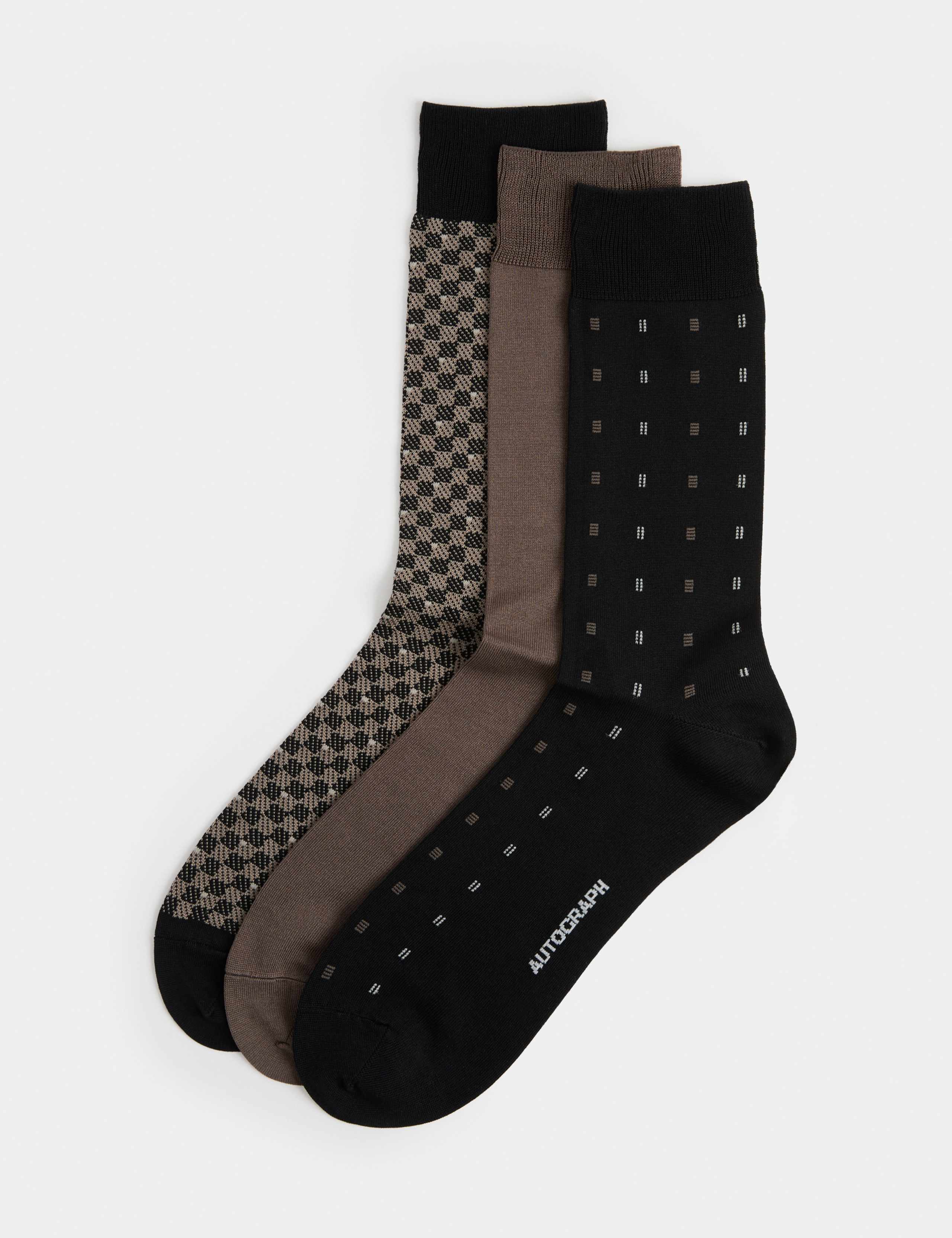 3pk Assorted Cotton Rich Socks 1 of 2