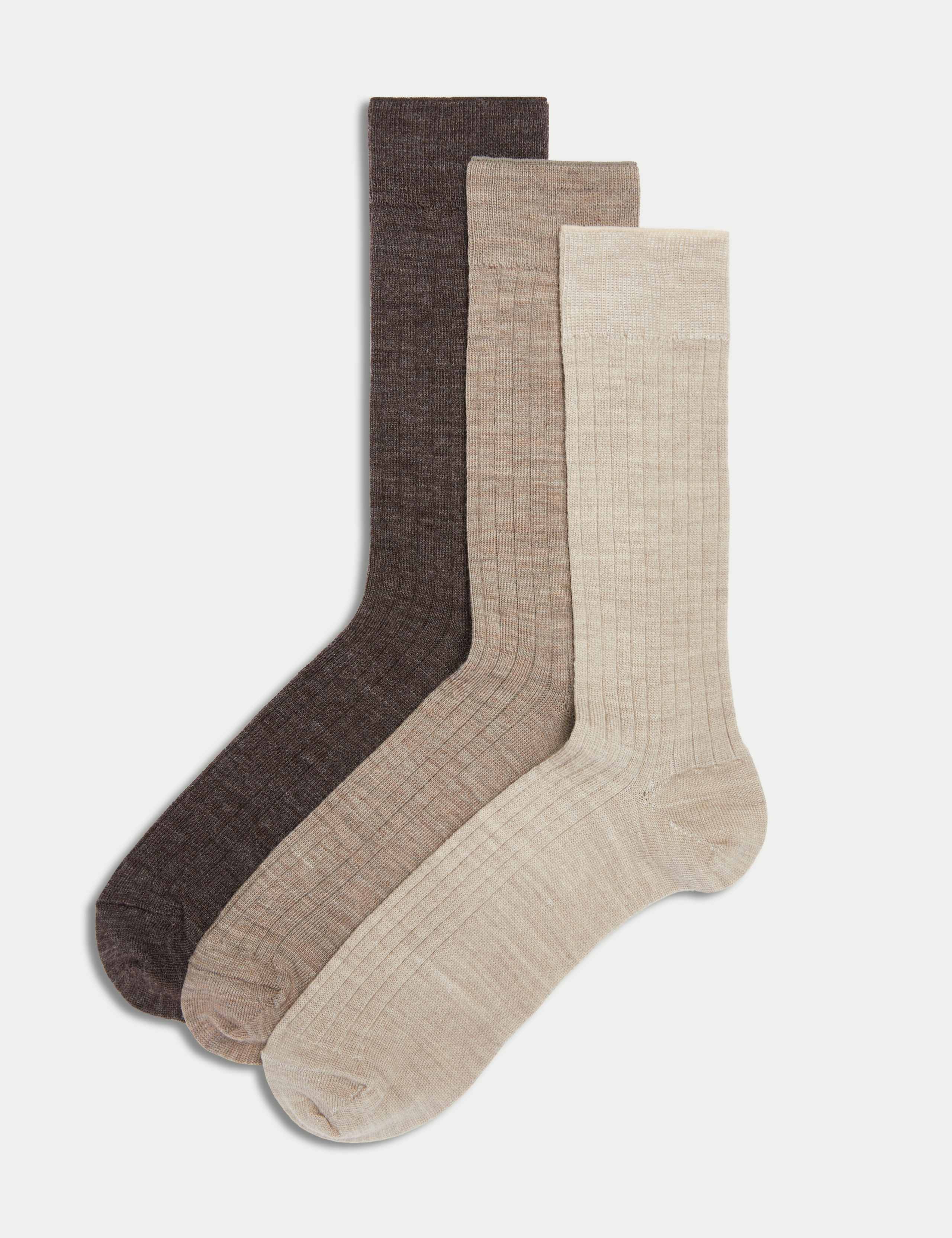 3 Pack Lambswool Rich Socks 1 of 2